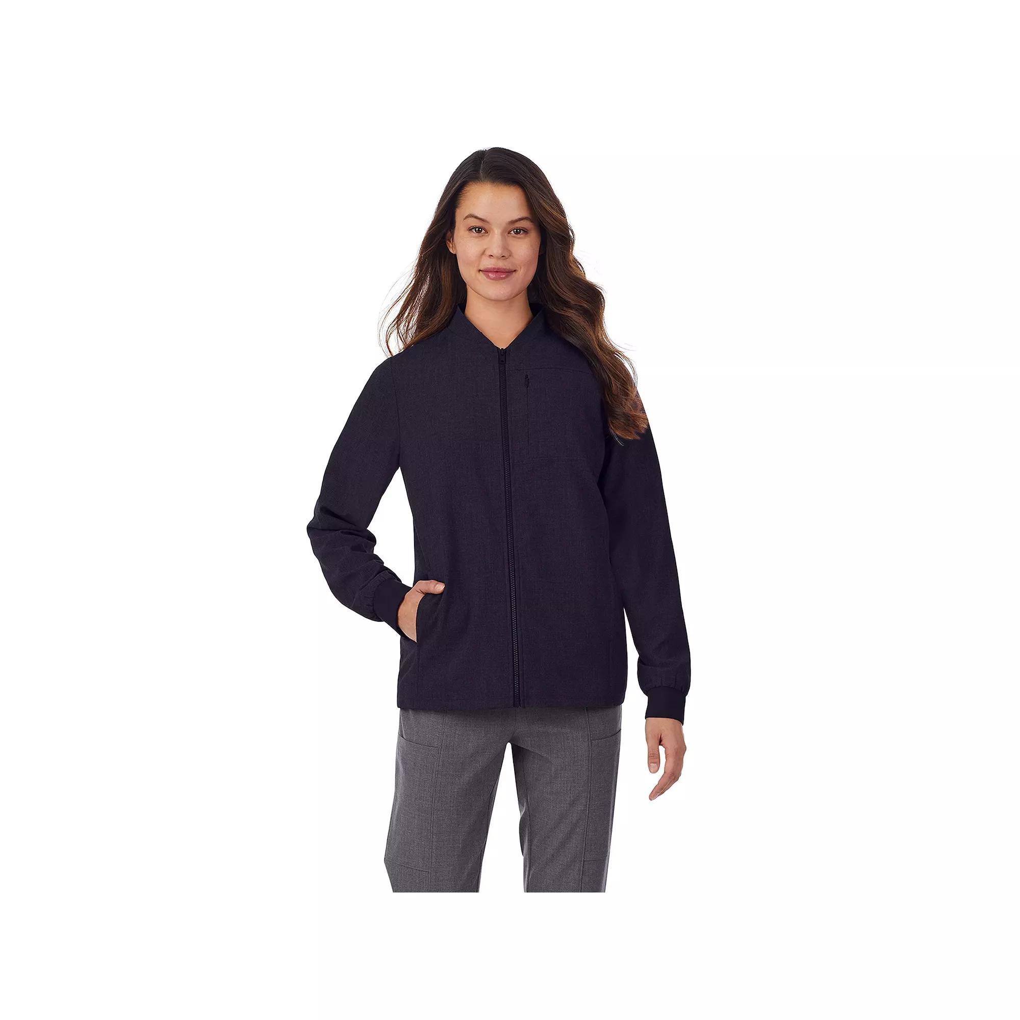 Women's Cuddl Duds® Scrubs 5-Pocket Lined Jacket, Size: Large, Black Product Image