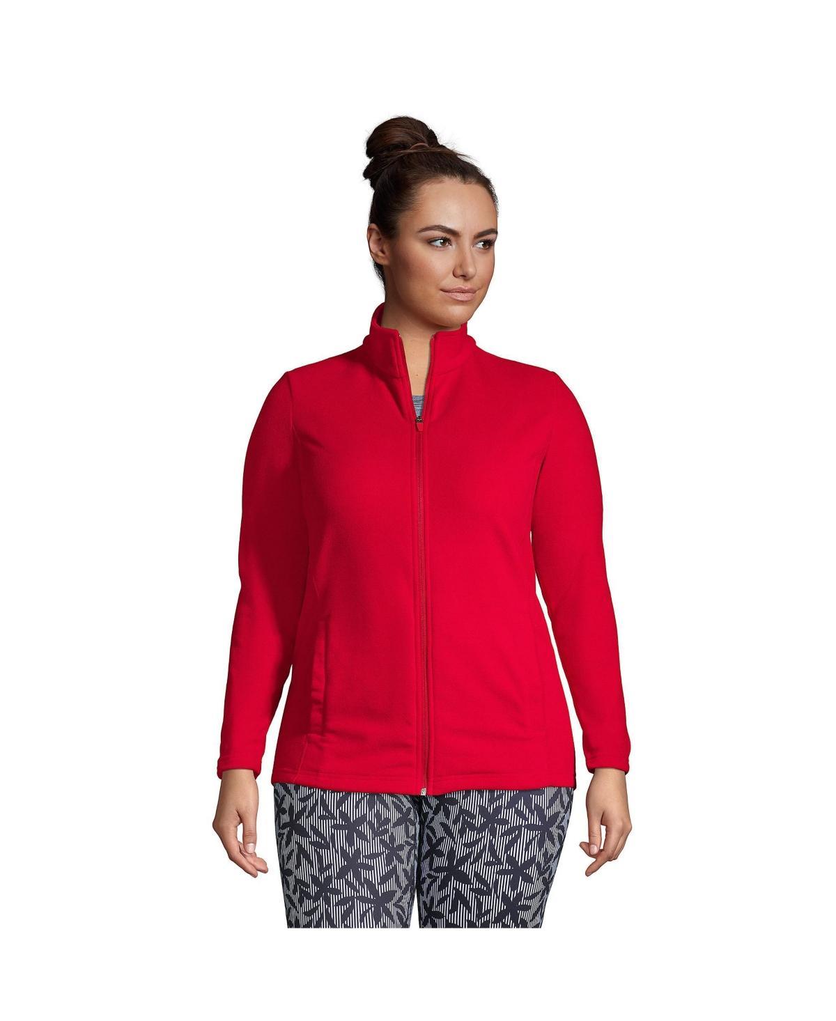 Plus Size Lands' End Full Zip Fleece Jacket, Women's, Size: 2XL, Rich Red Product Image