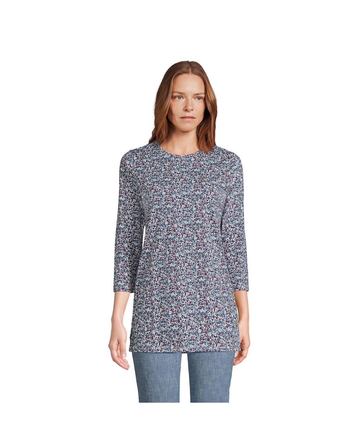 Women's Lands' End Supima Cotton Crewneck Tunic, Size: XL, Fresh Ivory Product Image