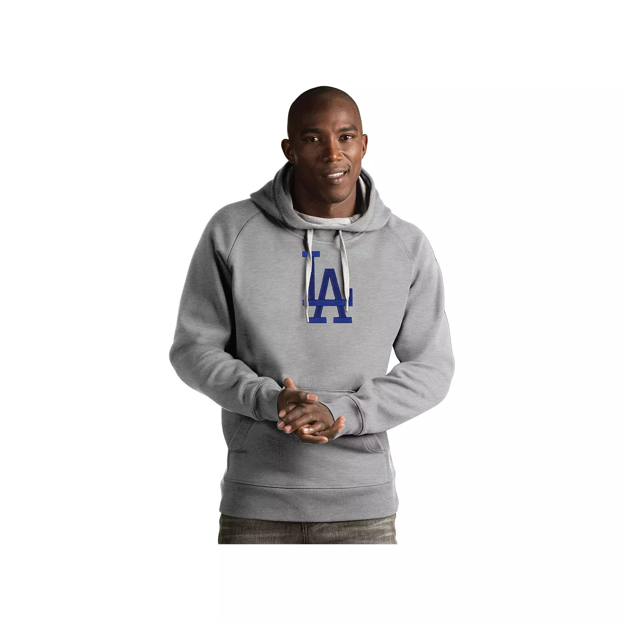 Men's Antigua Los Angeles Dodgers Victory Hoodie, Size: XL, Gray Product Image