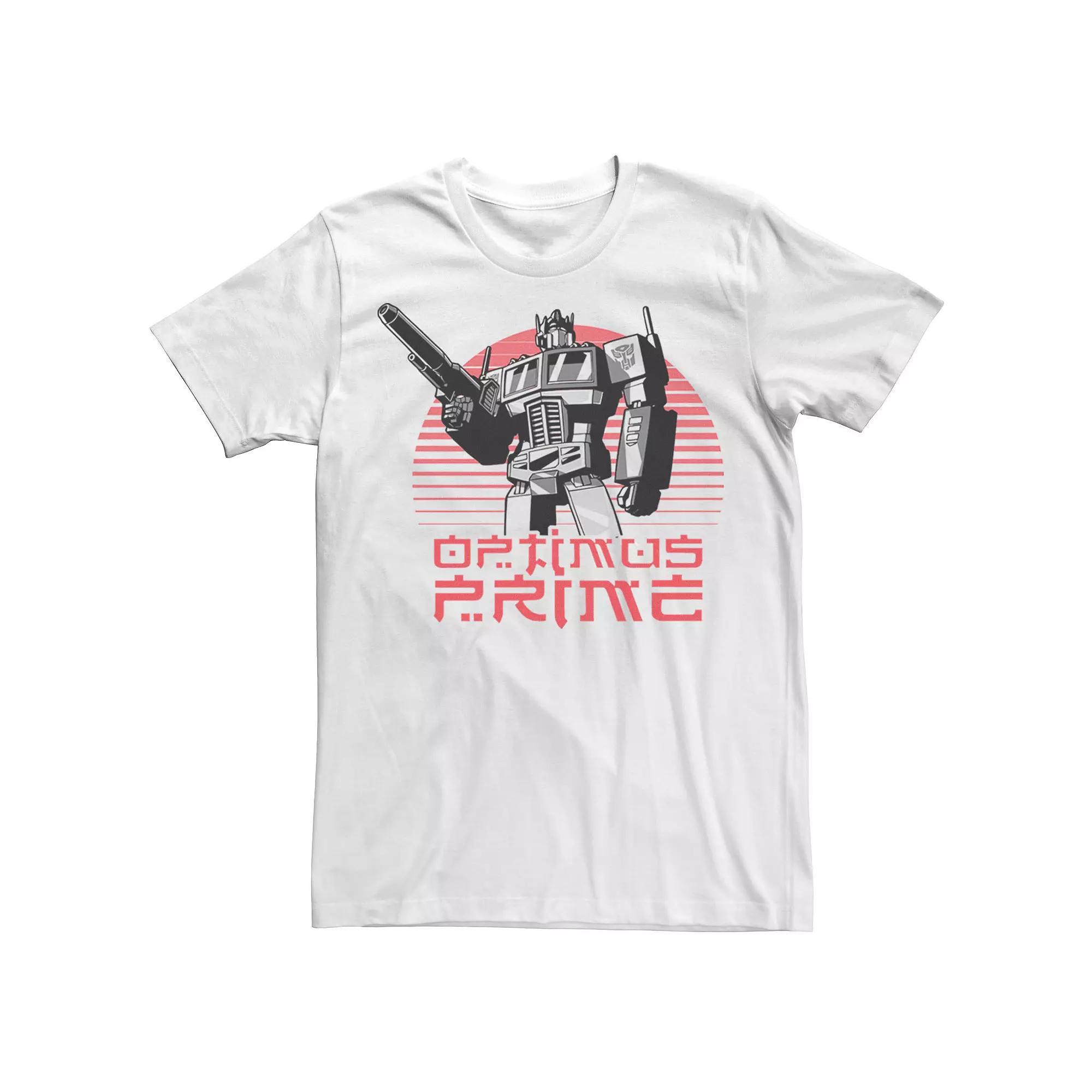 Big & Tall M63Transformers Optimus Prime Lined Sunset Portrait Tee, Men's, Size: 4XL Tall, White Product Image
