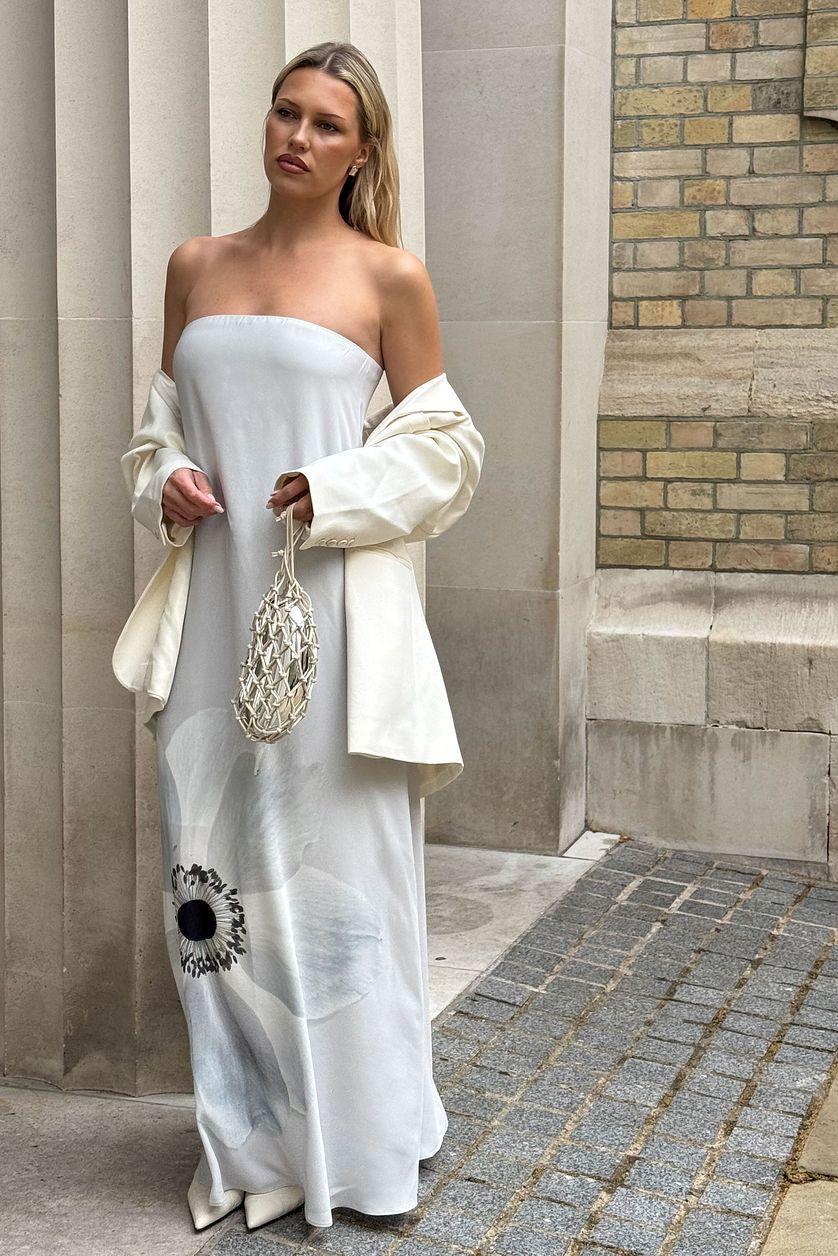 Printed Off Shoulder Maxi Dress Product Image