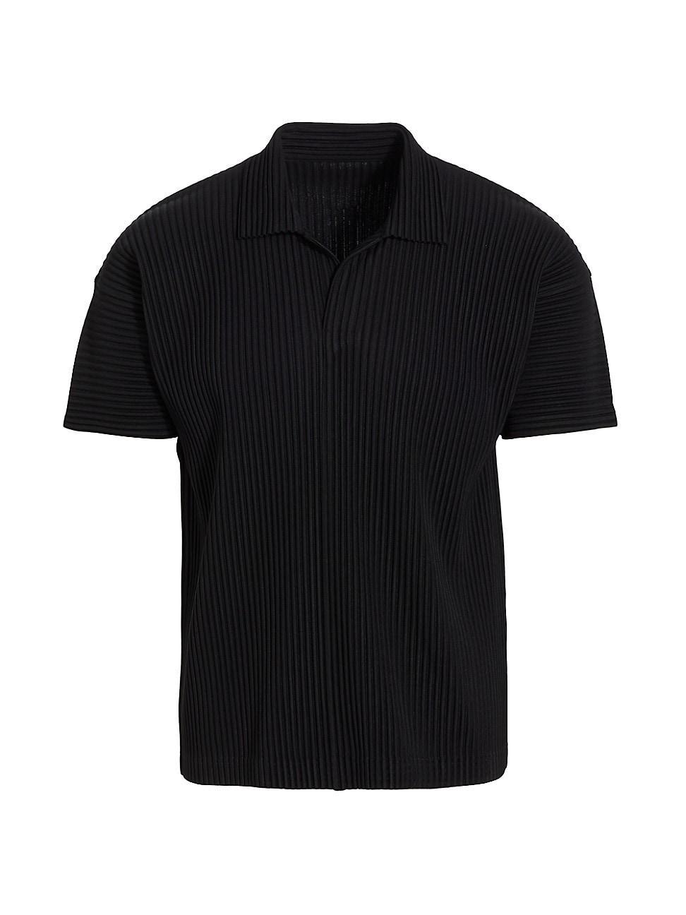 Mens Pleated Polyester Basic Polo Shirt Product Image