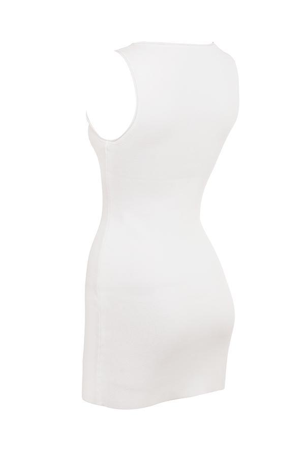 Laguna  white stretch knit mini dress - sale Product Image