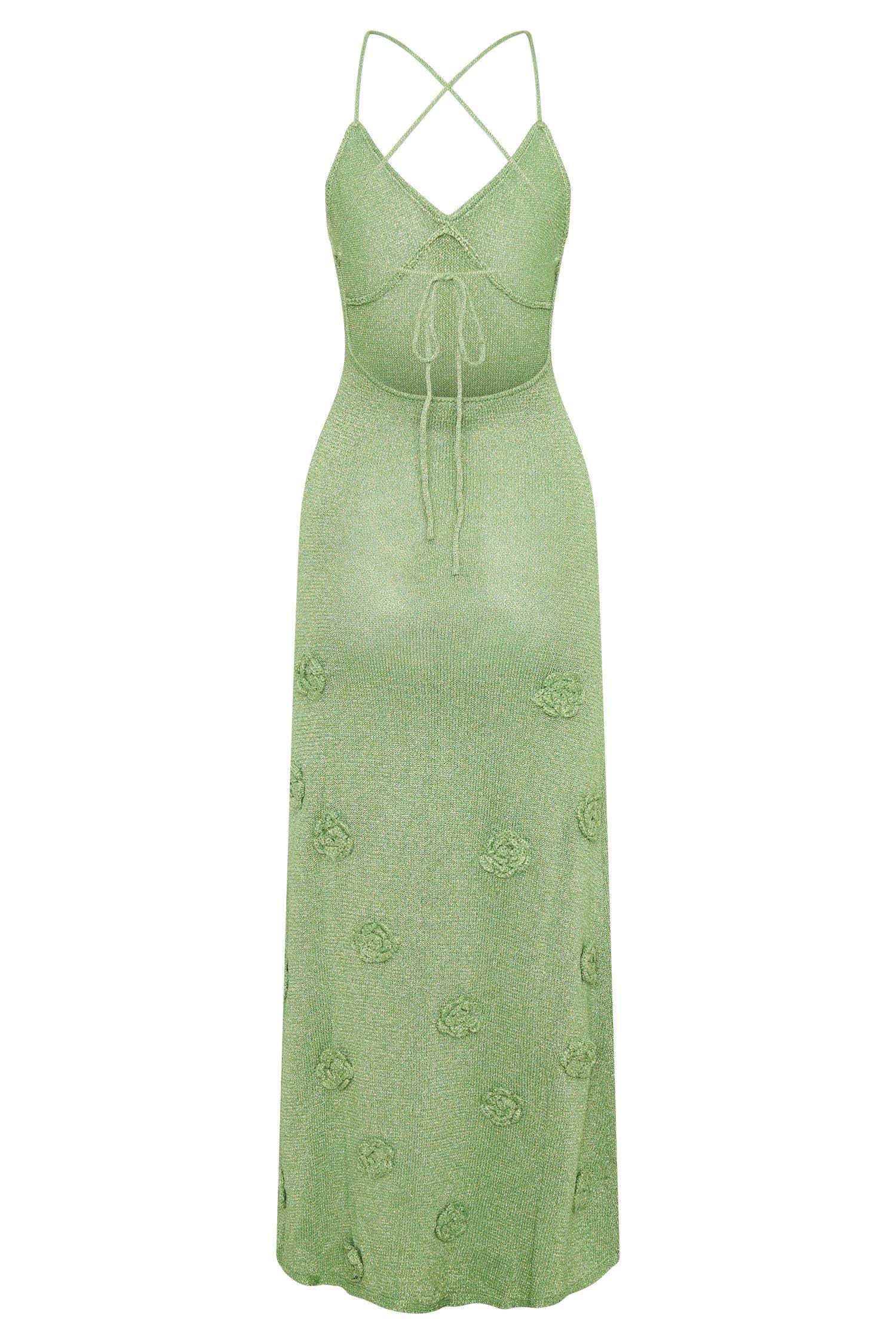 Suki Metallic Knit Maxi Dress - Pastel Green Product Image