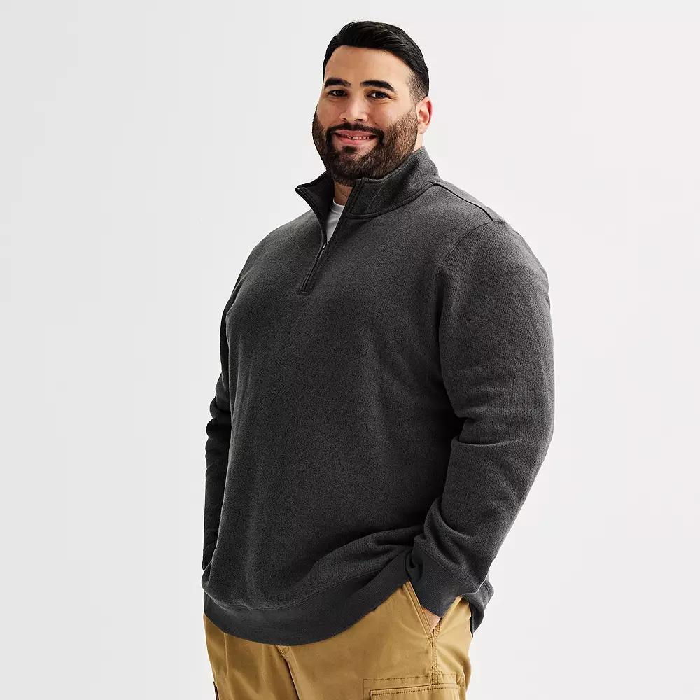 Big & Tall Sonoma Goods For Life® Fleece Quarter Zip Pullover, Men's, Size: 5XB, Grey Product Image