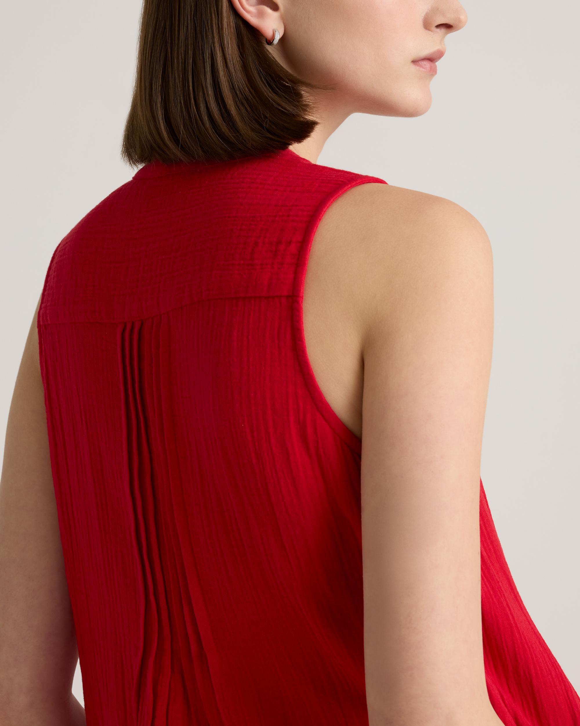 Quince | Women's Gauze Sleeveless Swing Dress Size XS, Organic Cotton Product Image