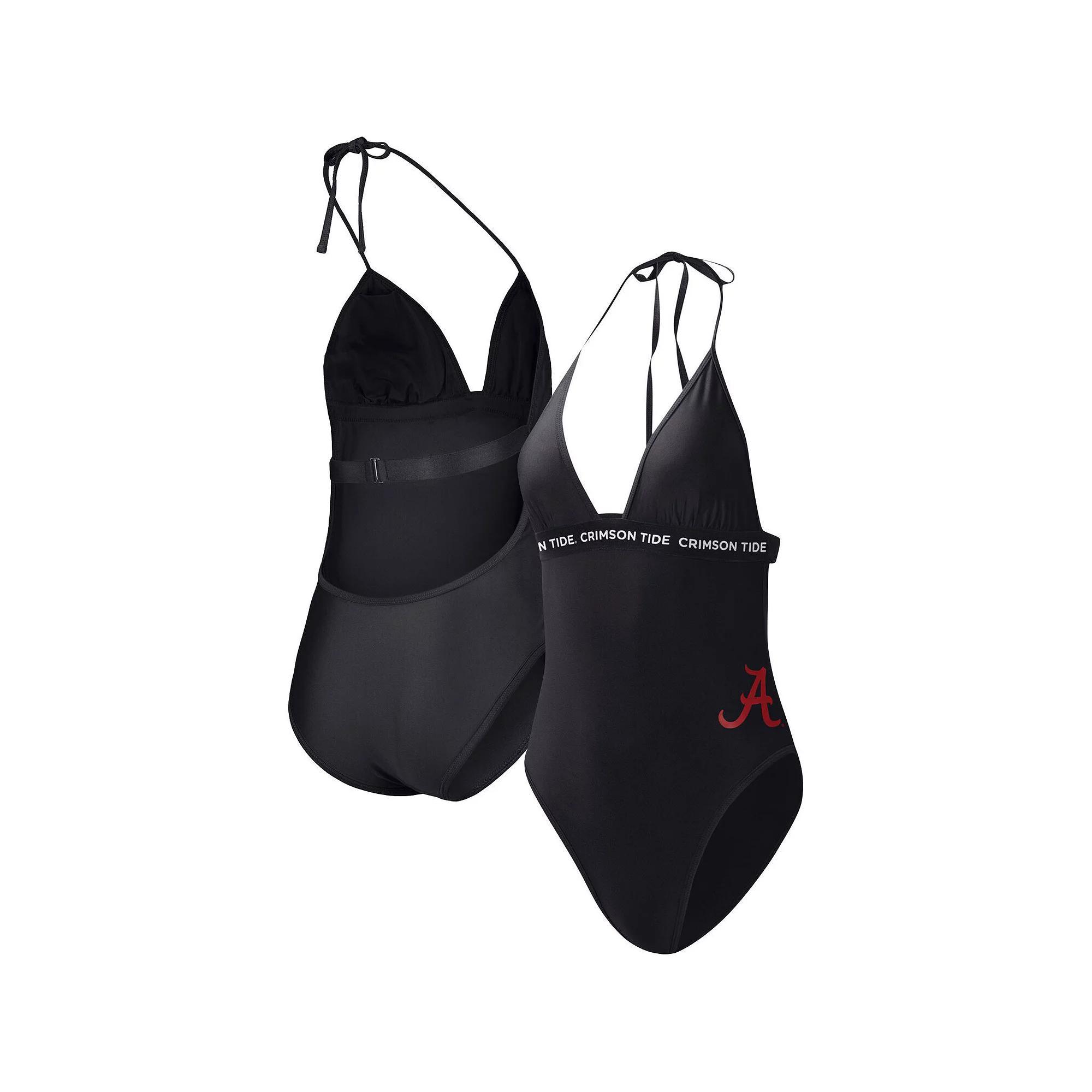 Women's G-III 4Her by Carl Banks Black Alabama Crimson Tide Full Count One-Piece Swimsuit, Size: XS Product Image