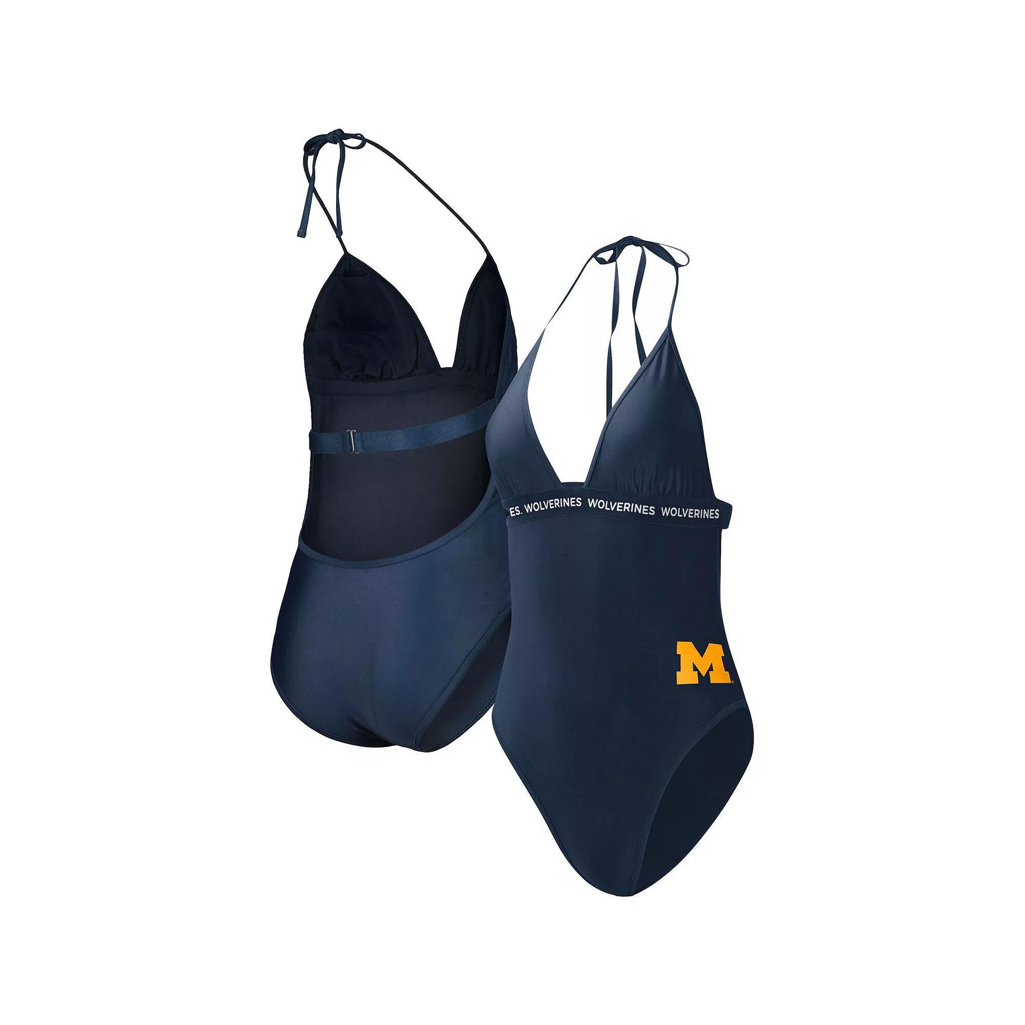 Women's G-III 4Her by Carl Banks Navy Michigan Wolverines Full Count One-Piece Swimsuit, Size: Medium, Blue Product Image