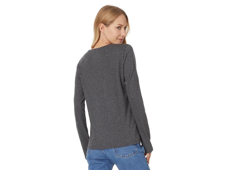Eileen Fisher Round Neck Long Sleeve Tee (Ash) Women's Clothing Product Image