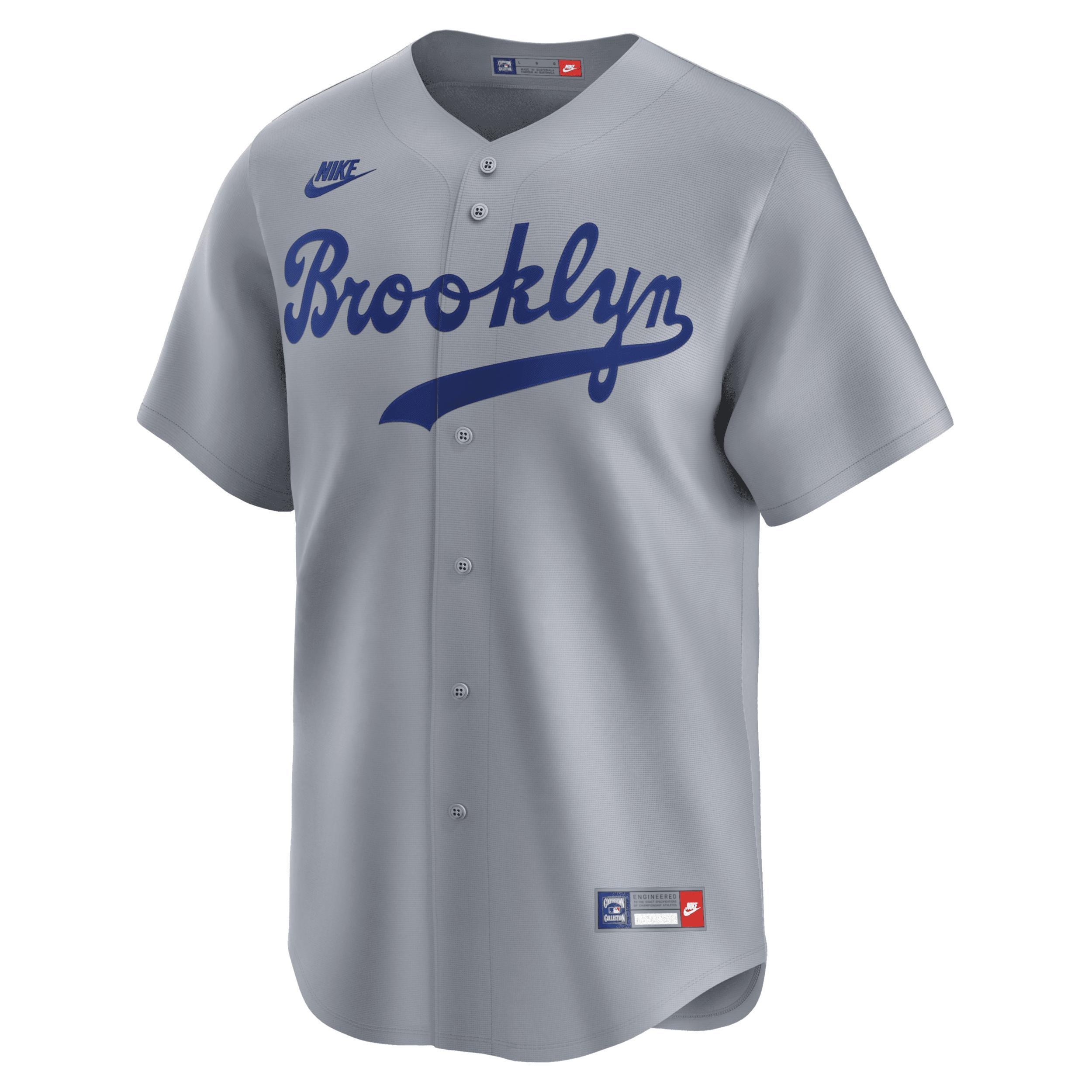 Men's Nike Gray Brooklyn Dodgers Cooperstown Collection Limited Jersey, Size: Medium, Mlb Grey Product Image