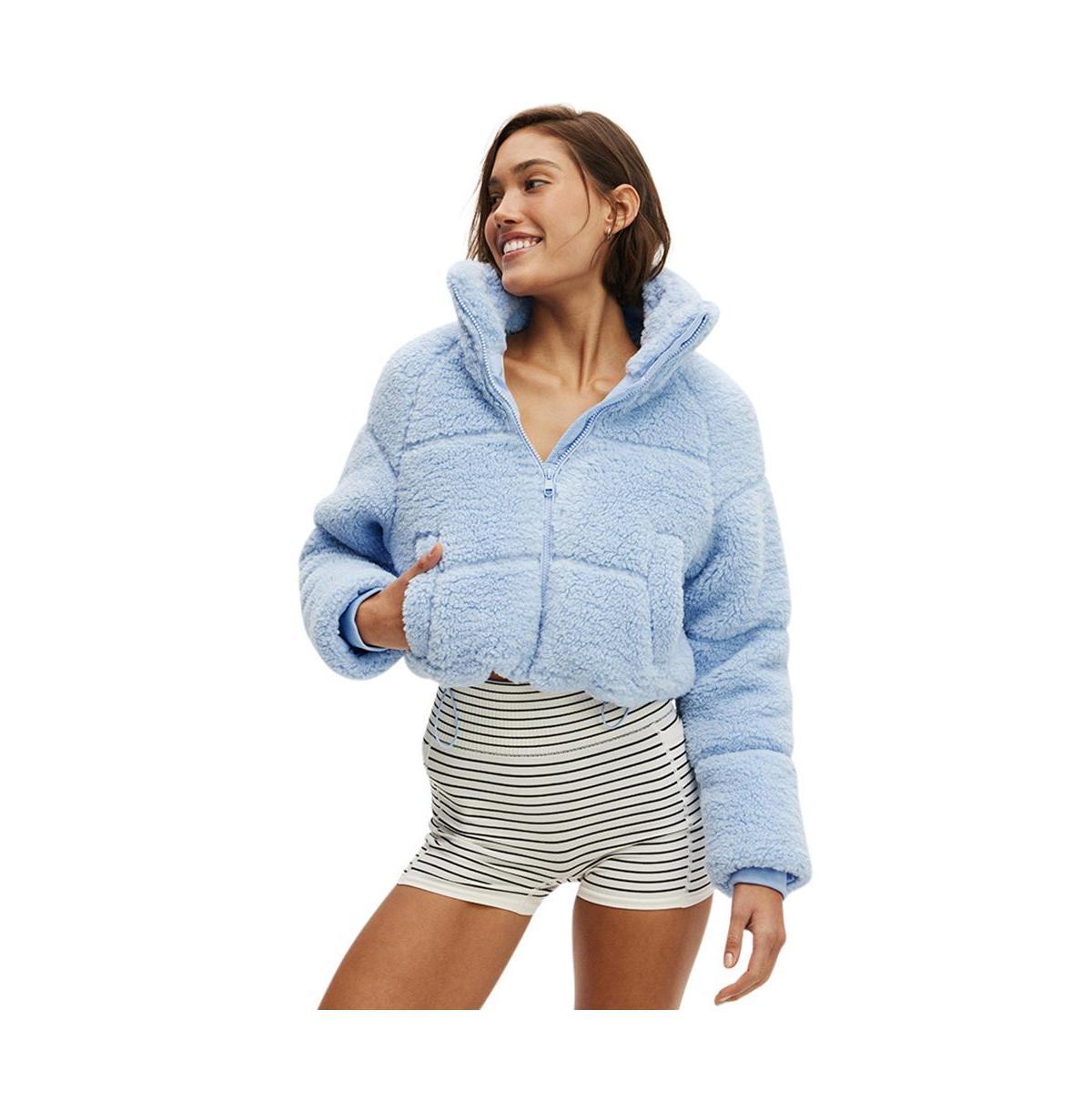 COTTON ON BODY Women's Active The Mother Puffer Cropped Soft Fleece Jacket in Black at Nordstrom, Size X-Large Product Image