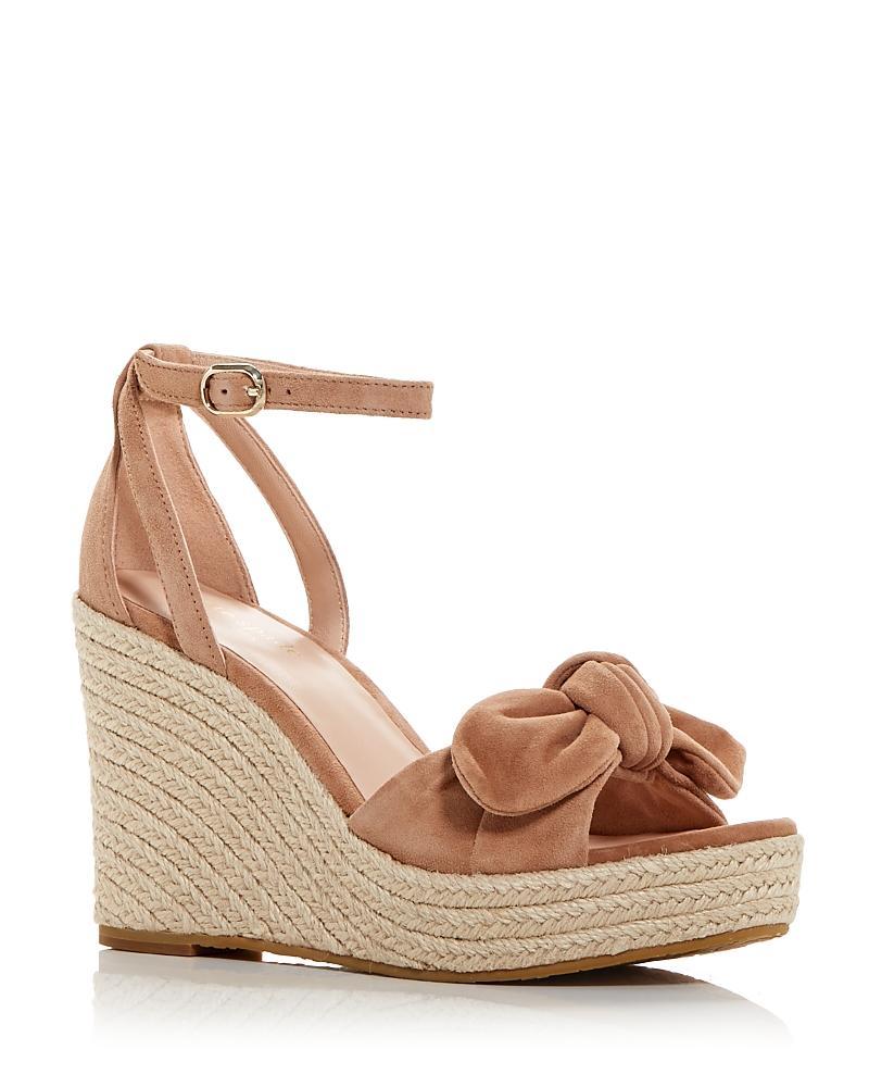 kate spade new york Tianna Metallic Leather Bow Platform Wedge Espadrille Sandals Product Image