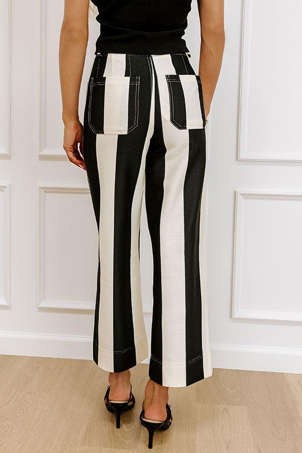 The Kendal High Waist Stripe Pants in Black Product Image