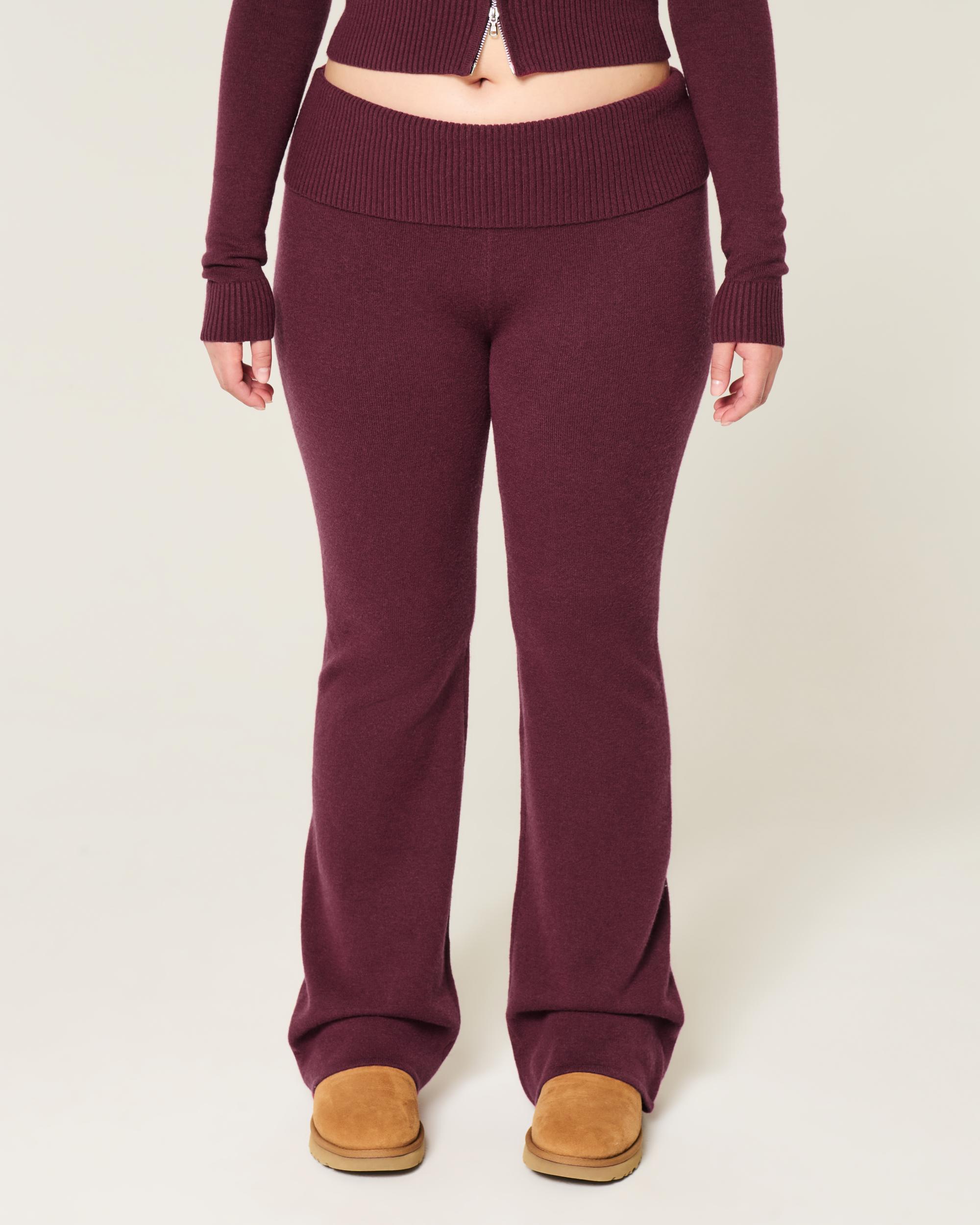 Gilly Hicks Sweater-Knit Foldover Waist Boot Pants Product Image
