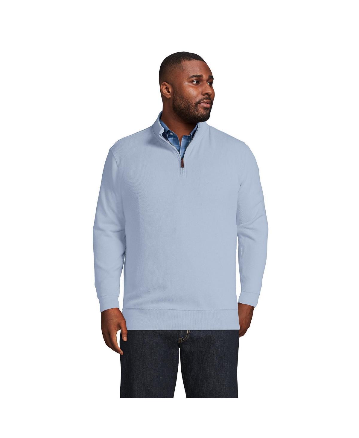 Big & Tall Lands End Bedford Classic-Fit Ribbed Quarter-Zip Sweater, Mens Product Image