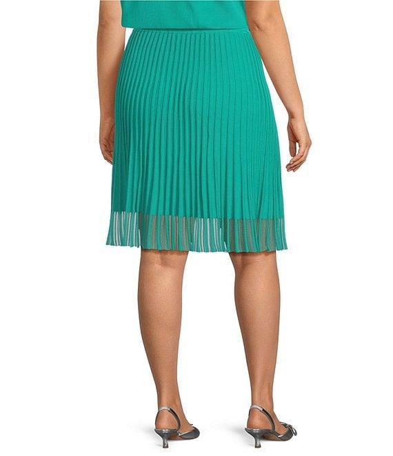 Ming Wang Plus Ribbed A-Line Midi Skirt Product Image