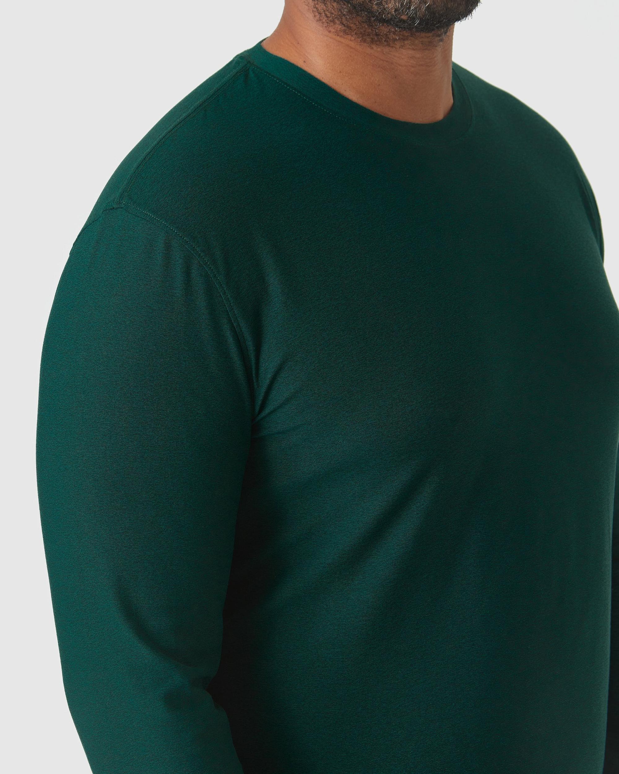 Evergreen Heather Active Long Sleeve Crew T-Shirt Product Image