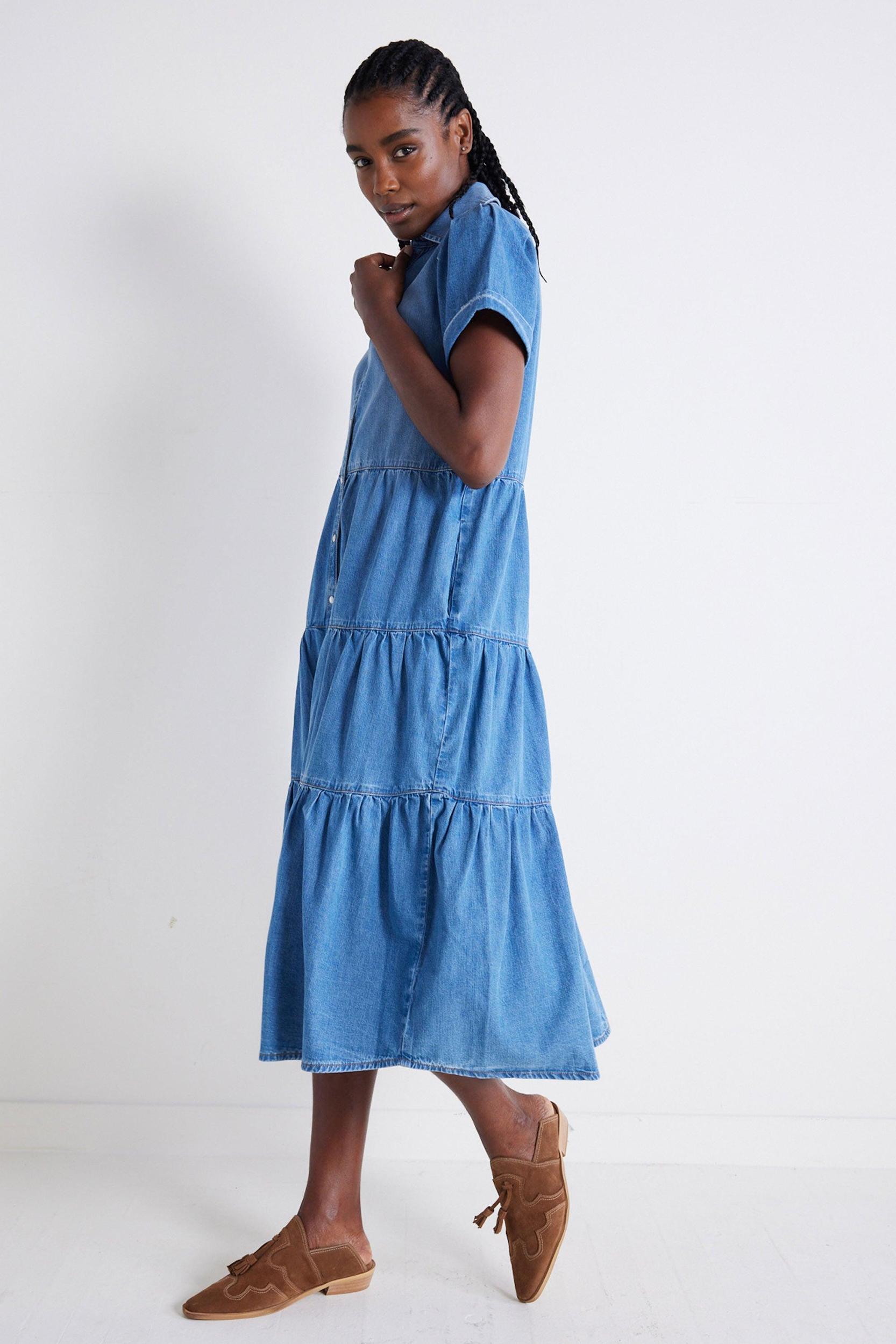 Breaking Free Long Denim Dress Product Image