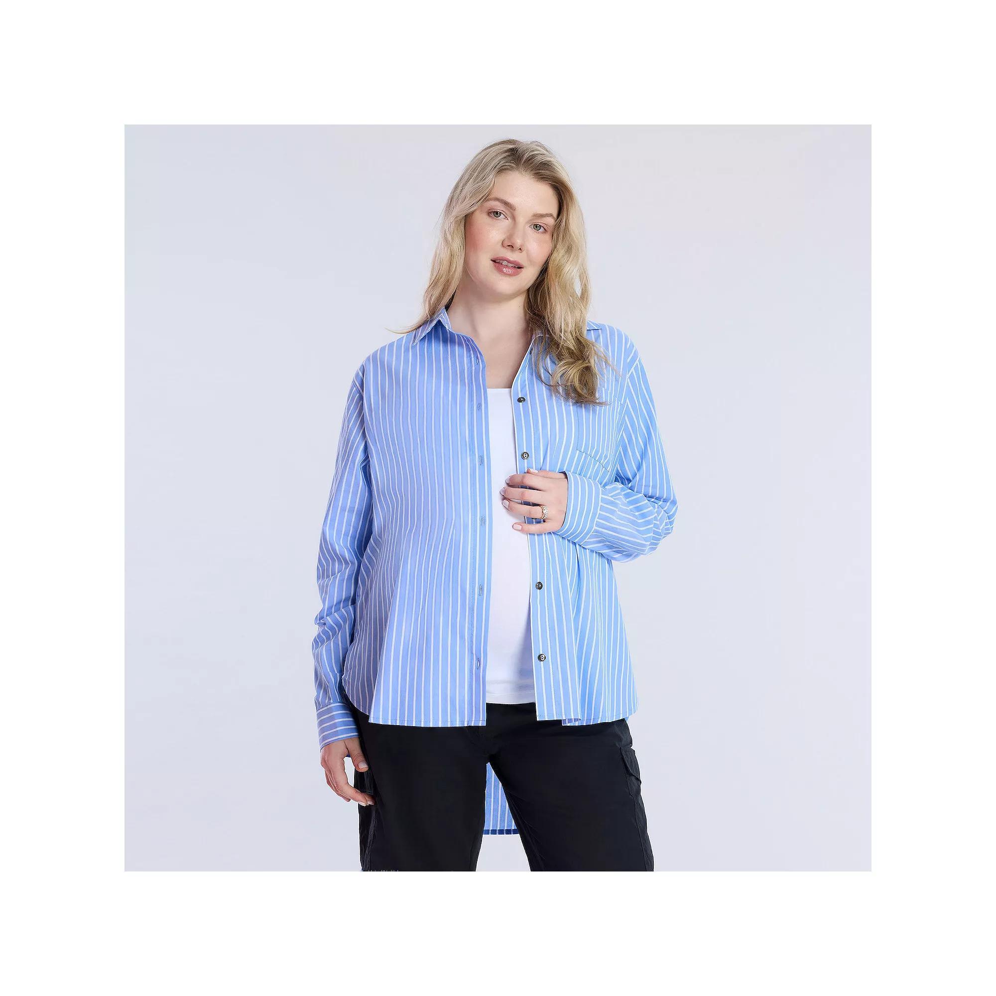 Maternity Motherhood Poplin Shirt, Womens Product Image
