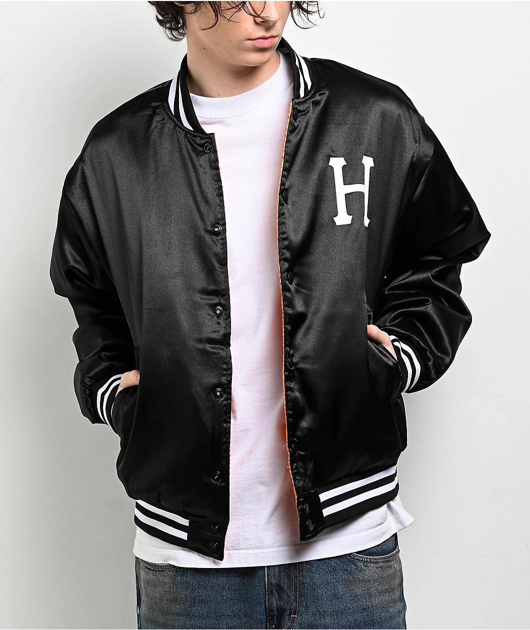 HUF Back 2 Back Black & Orange Reversible Bomber Jacket Product Image