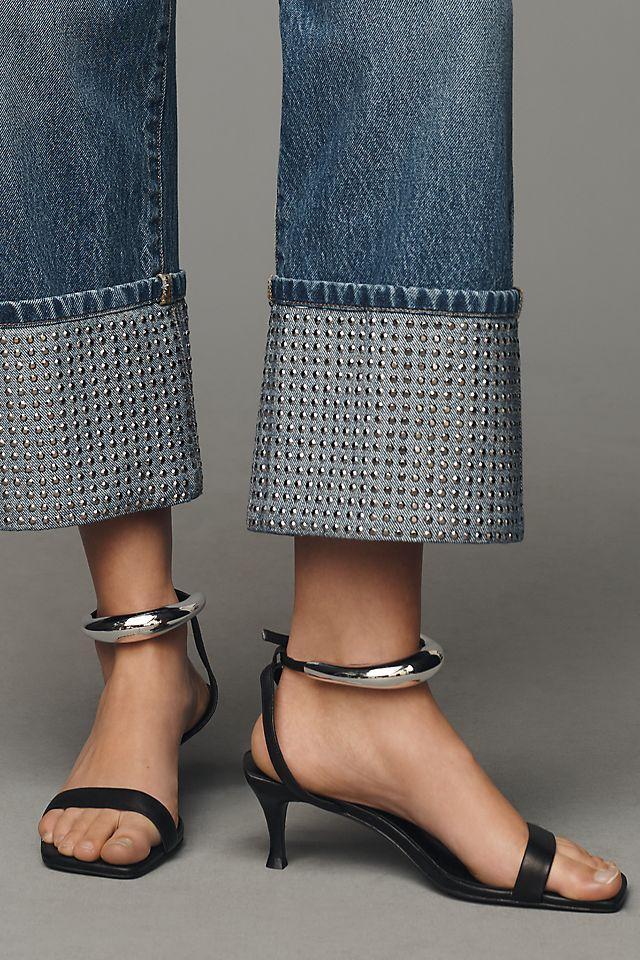 The Lonnie Cuffed High-Rise Crop Jeans by Pilcro: Sparkle Edition Product Image