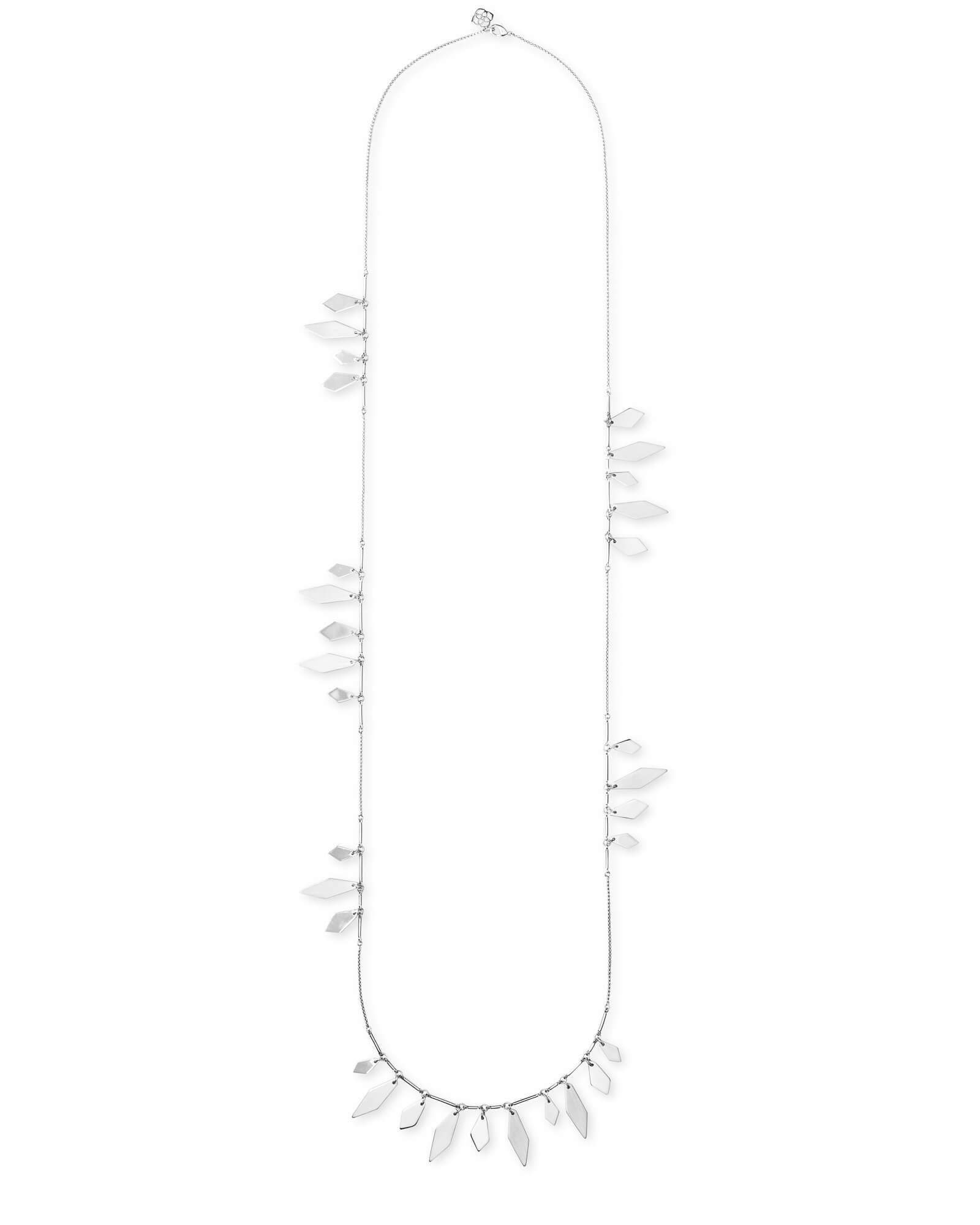 Blaine Long Necklace in Bright Silver Product Image