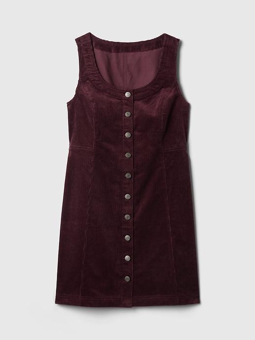 Corduroy Button Mini Dress Product Image