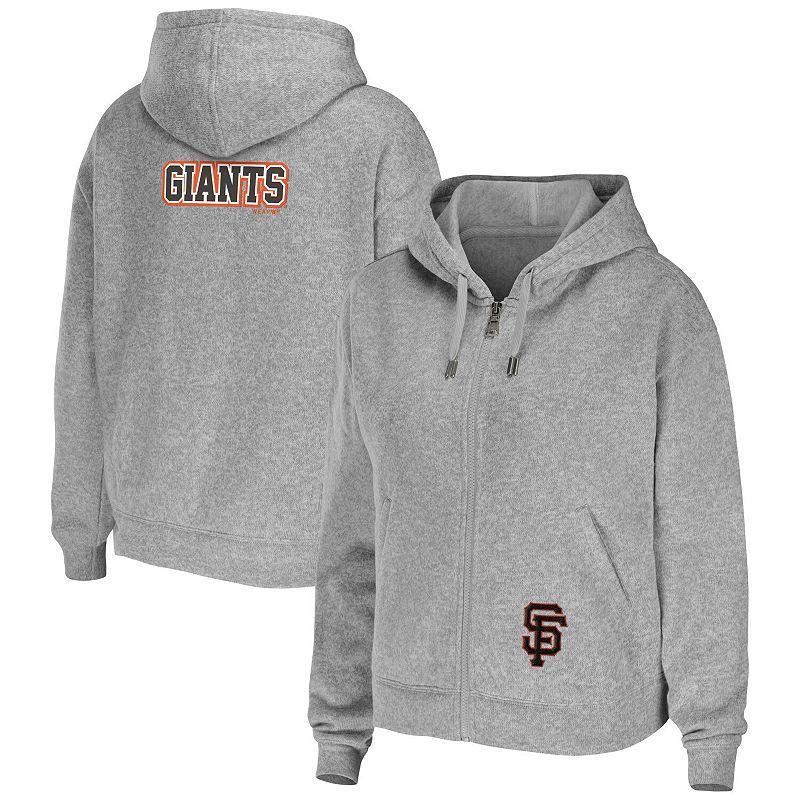 Women's WEAR by Erin Andrews Heathered Gray Seattle Seahawks Team Full-Zip Hoodie, Size: XL, Blue Product Image