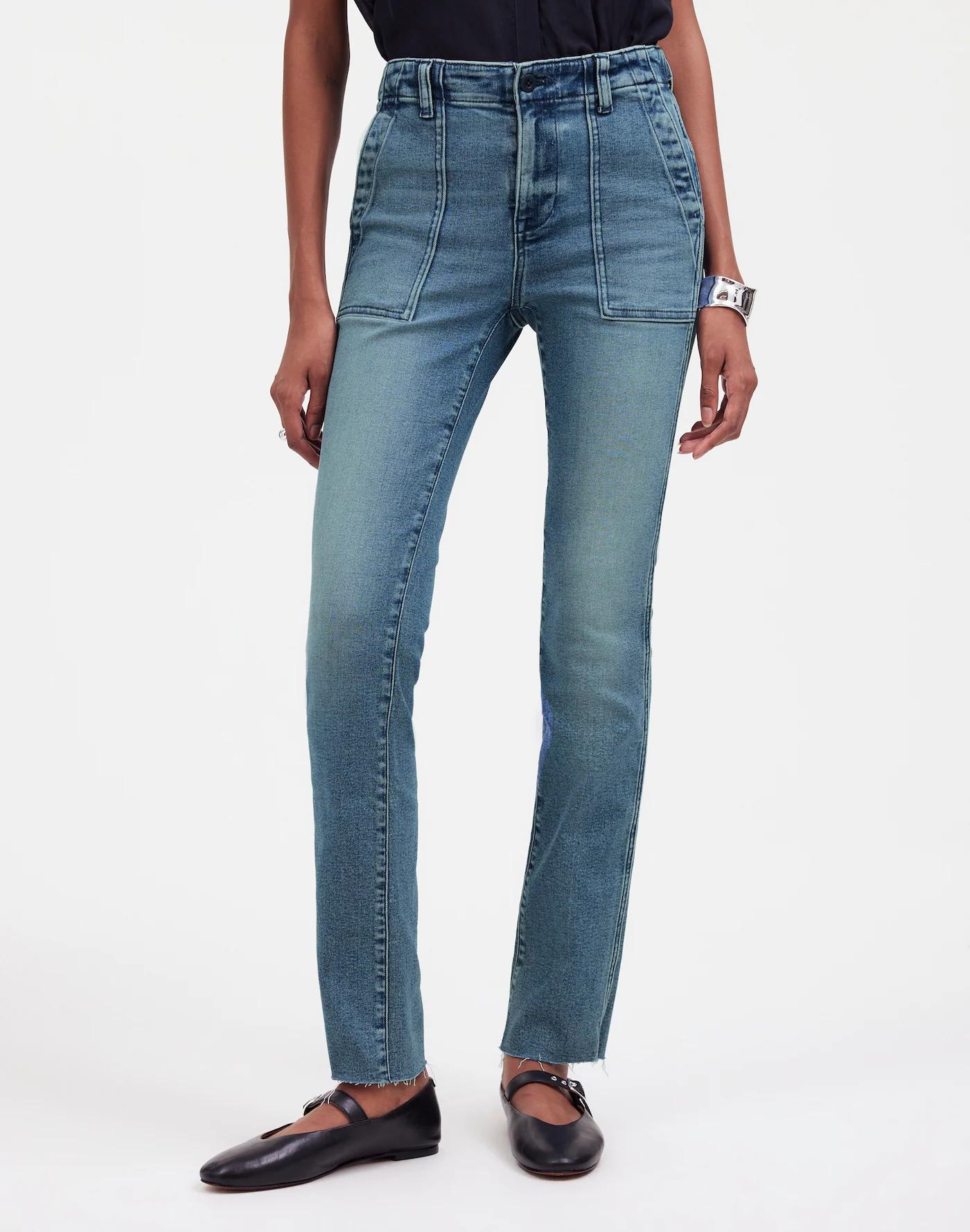 Mid-Rise Stovepipe Jeans in Shealy Wash: Raw-Hem Edition Product Image