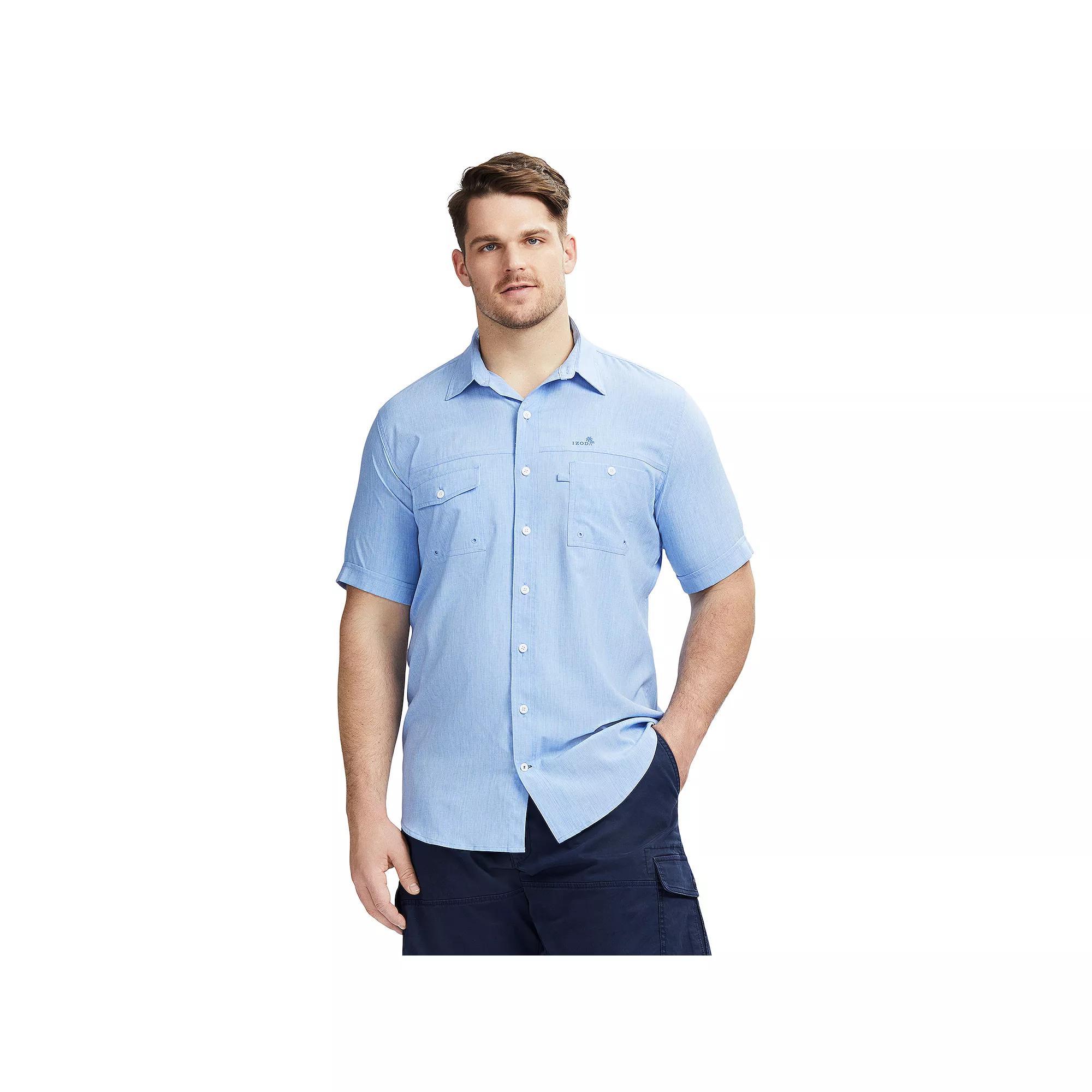 Big & Tall IZOD Sunshield Performance Button-Down Shirt, Men's, Size: XL Tall, Rapture Pink Product Image