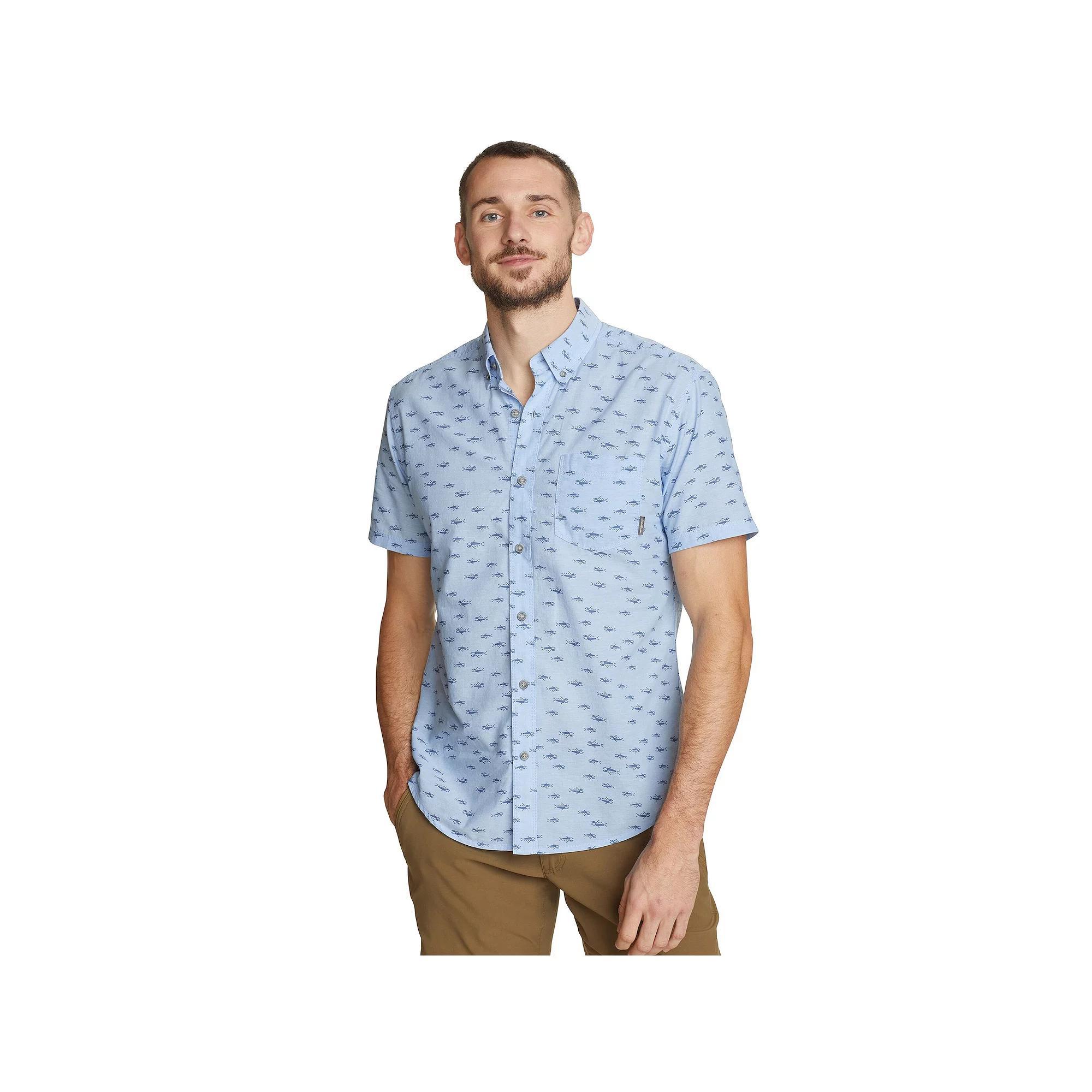 Big & Tall Eddie Bauer Short Sleeve Baja Shirt, Men's, Size: Large Tall, Dusted Blue Product Image