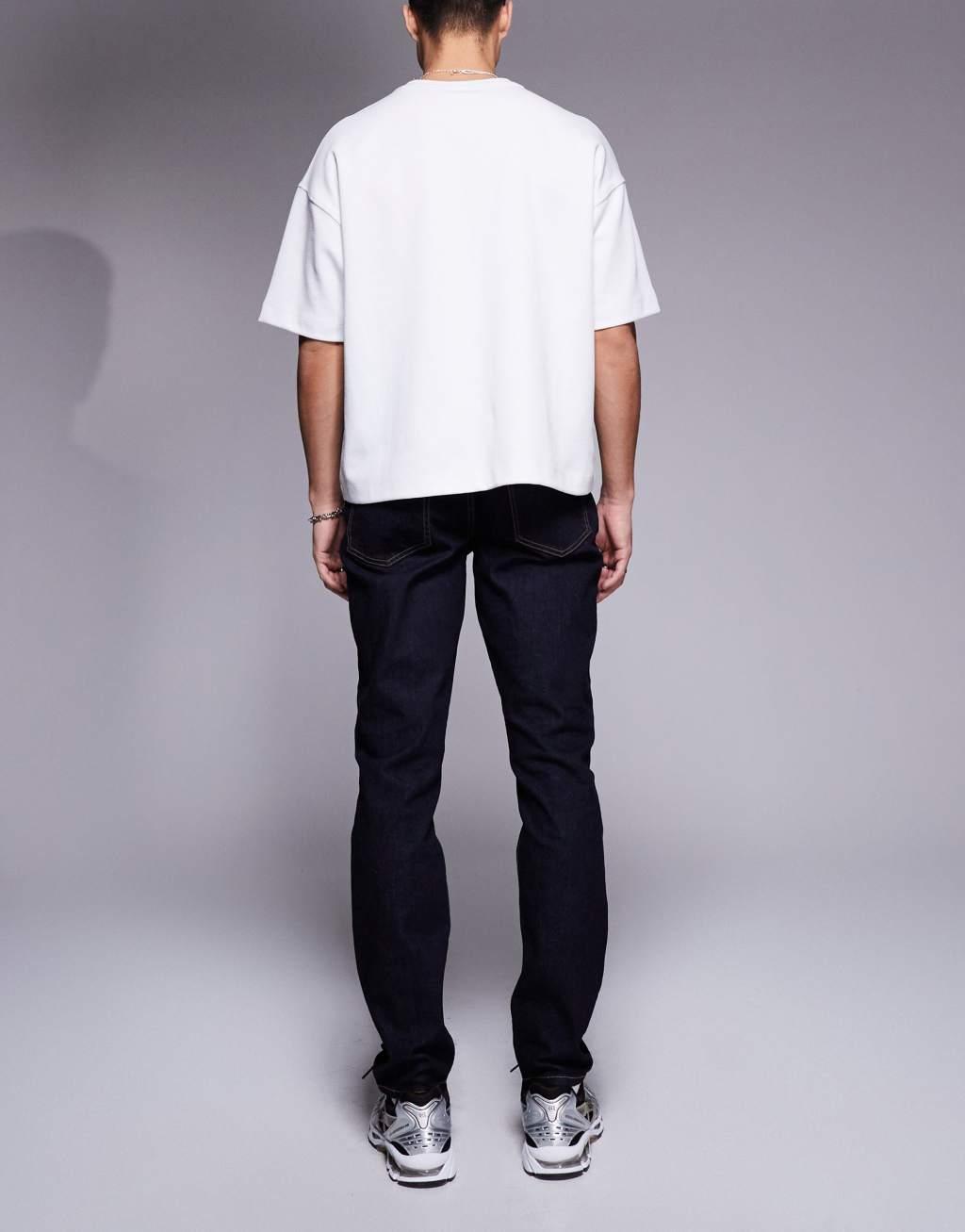 River Island slim fit jeans in indigo wash Product Image