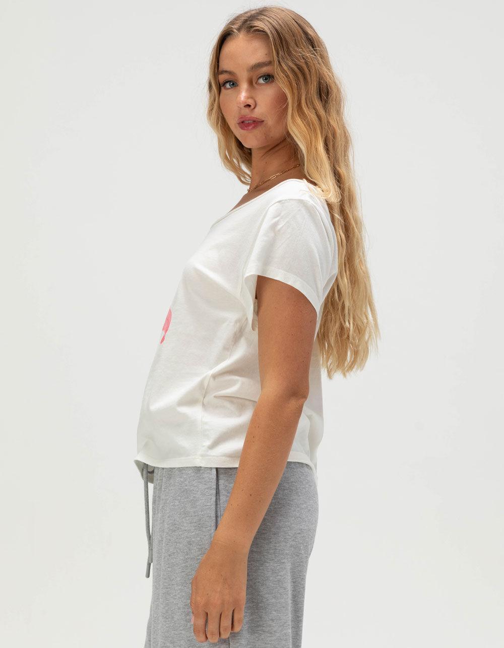RSQ Womens Off The Shoulder Lily Tee - WHITE Product Image