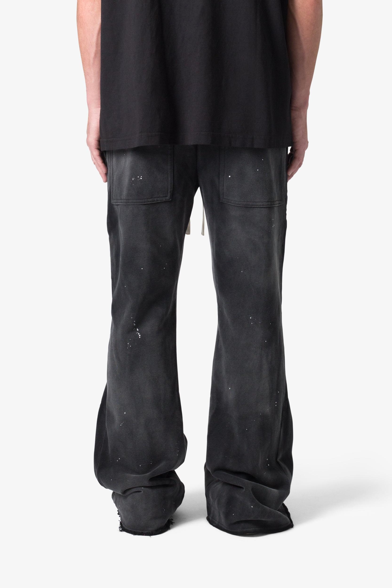 Zipper Flare Sweatpants - Vintage Black Product Image
