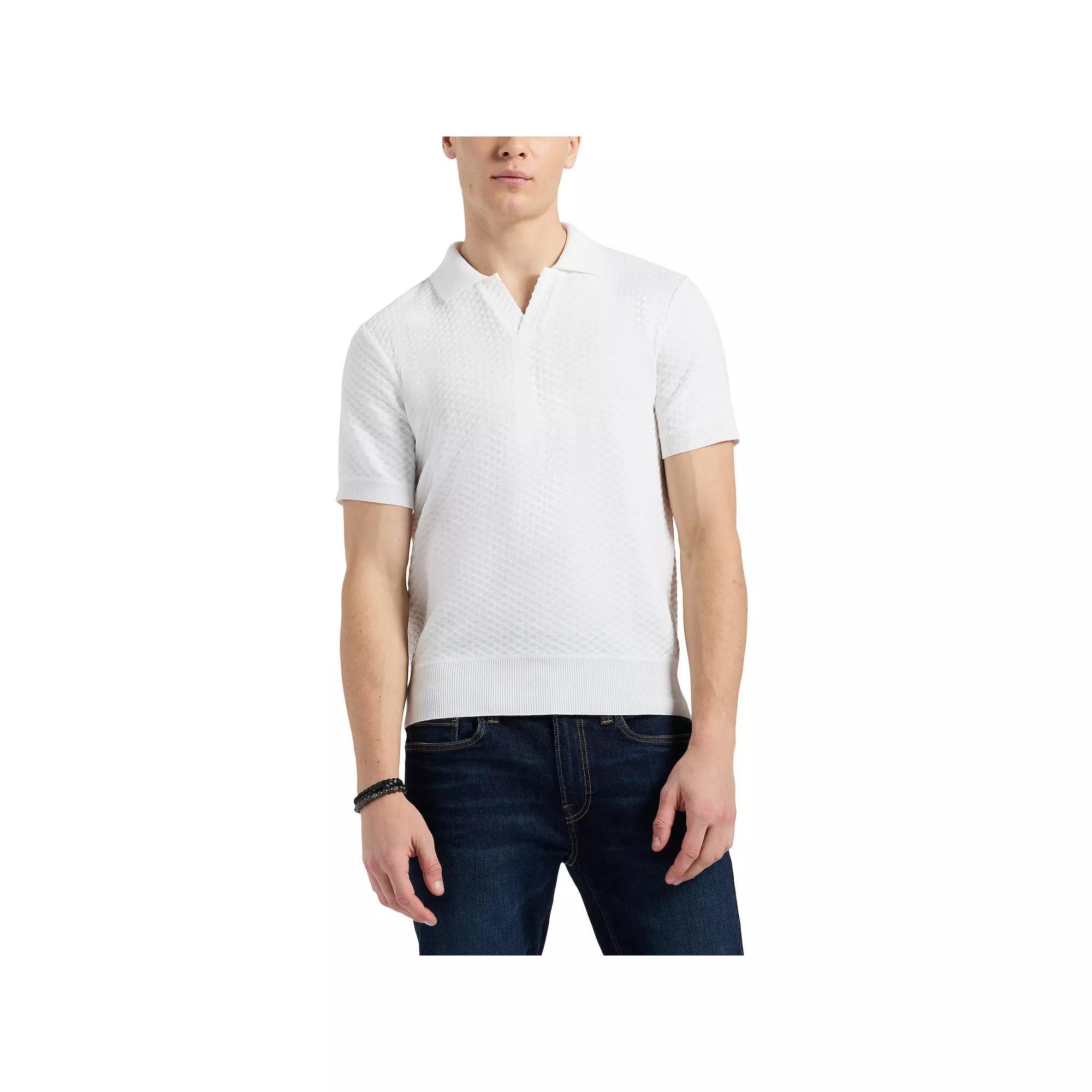 Men's Buffalo Jeans Textured Johnny Collar Top, Size: Small, White Product Image