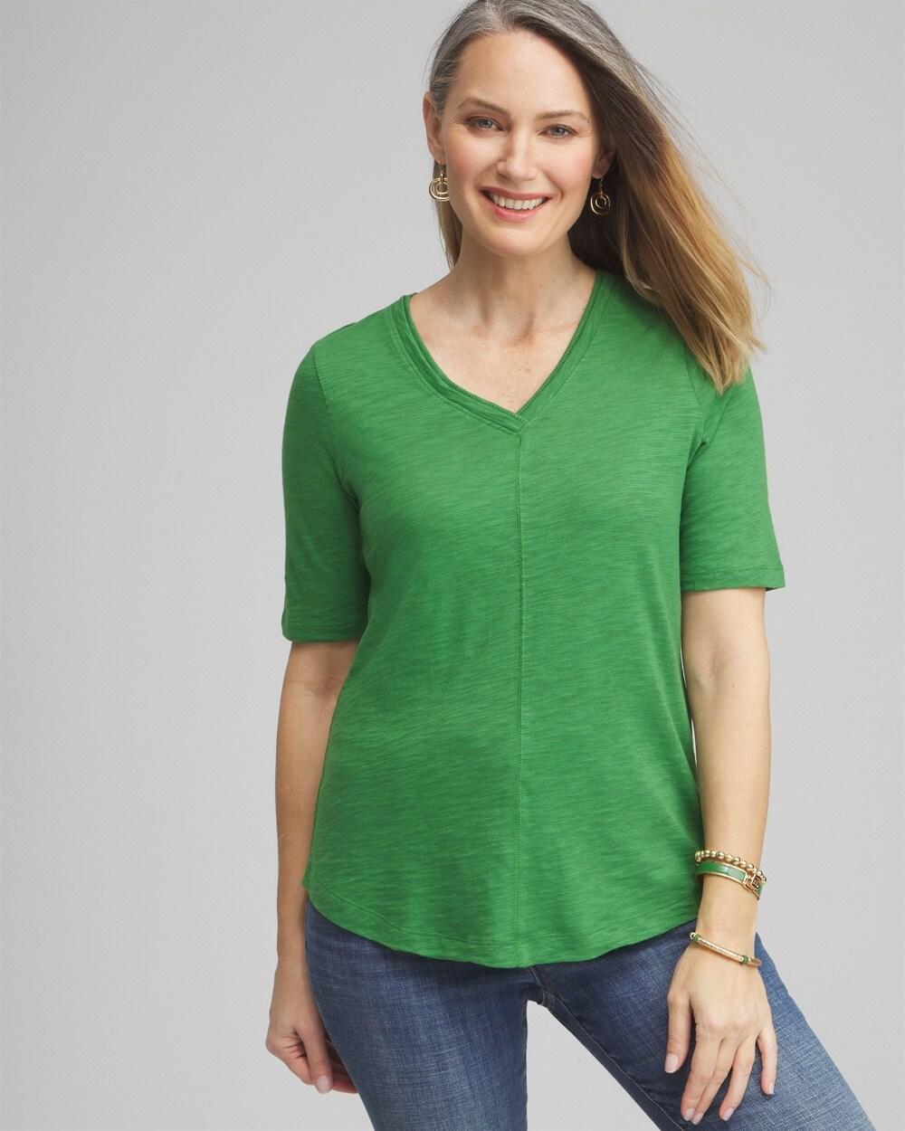 Women's Elbow Sleeve A-line Tee Product Image