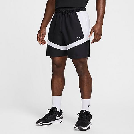 Nike Mens Icon 6 Woven Basketball Shorts in BLACK/WHITE/BLACK Product Image
