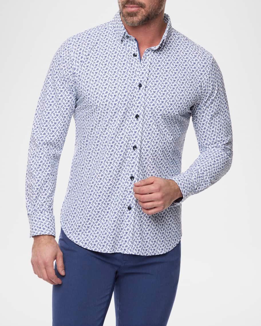 Mens Harlan Abstract Button-Front Shirt Product Image