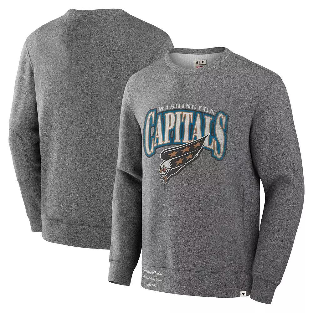 Men's Fanatics Heather Gray Washington Capitals Decades Collection Legendary Fleece Pullover Sweatshirt, Size: Small, Grey Product Image