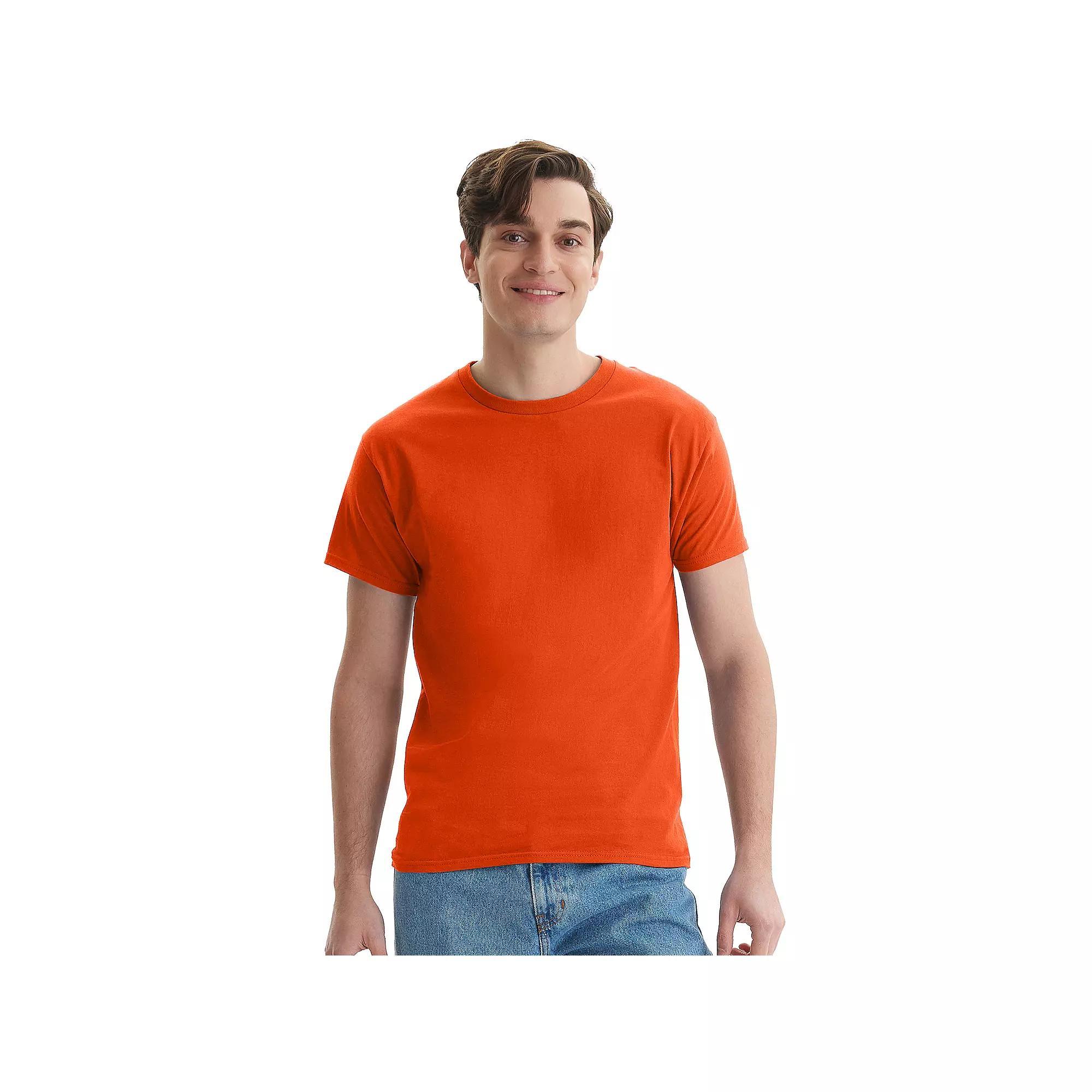 Men's Hanes® Essentials 4-Pack Cotton T-Shirt, Size: XL, Orange Product Image