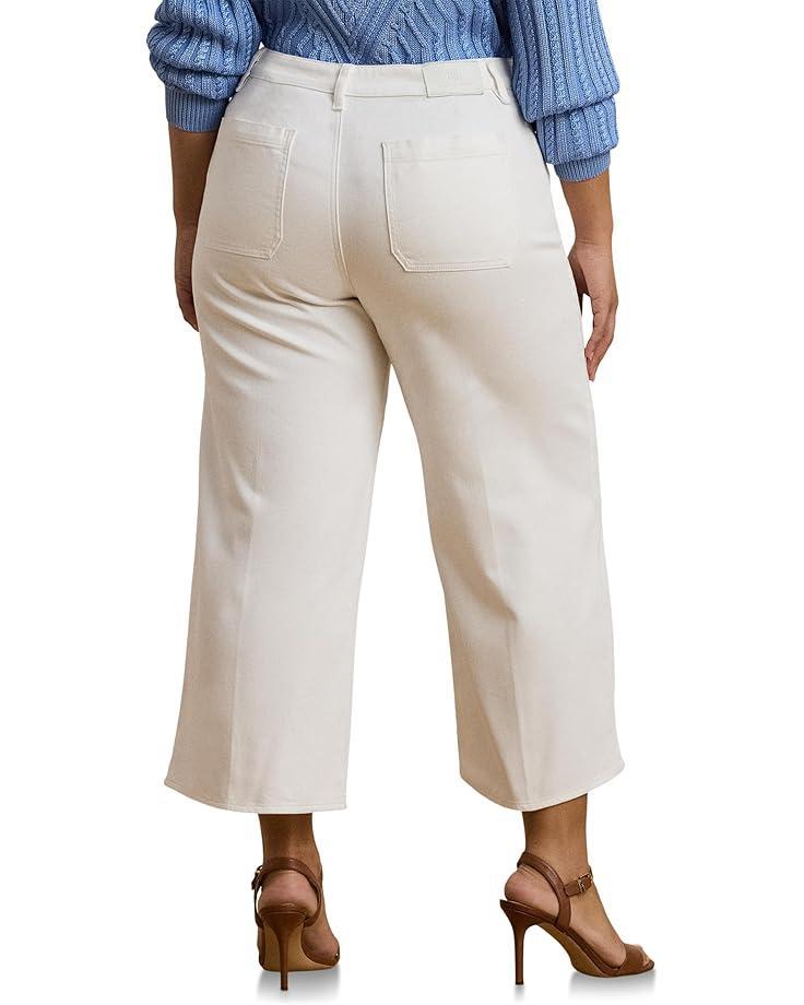 Women's Lauren Ralph Lauren Plus Size High-Rise Wide-Leg Cropped Jeans Product Image