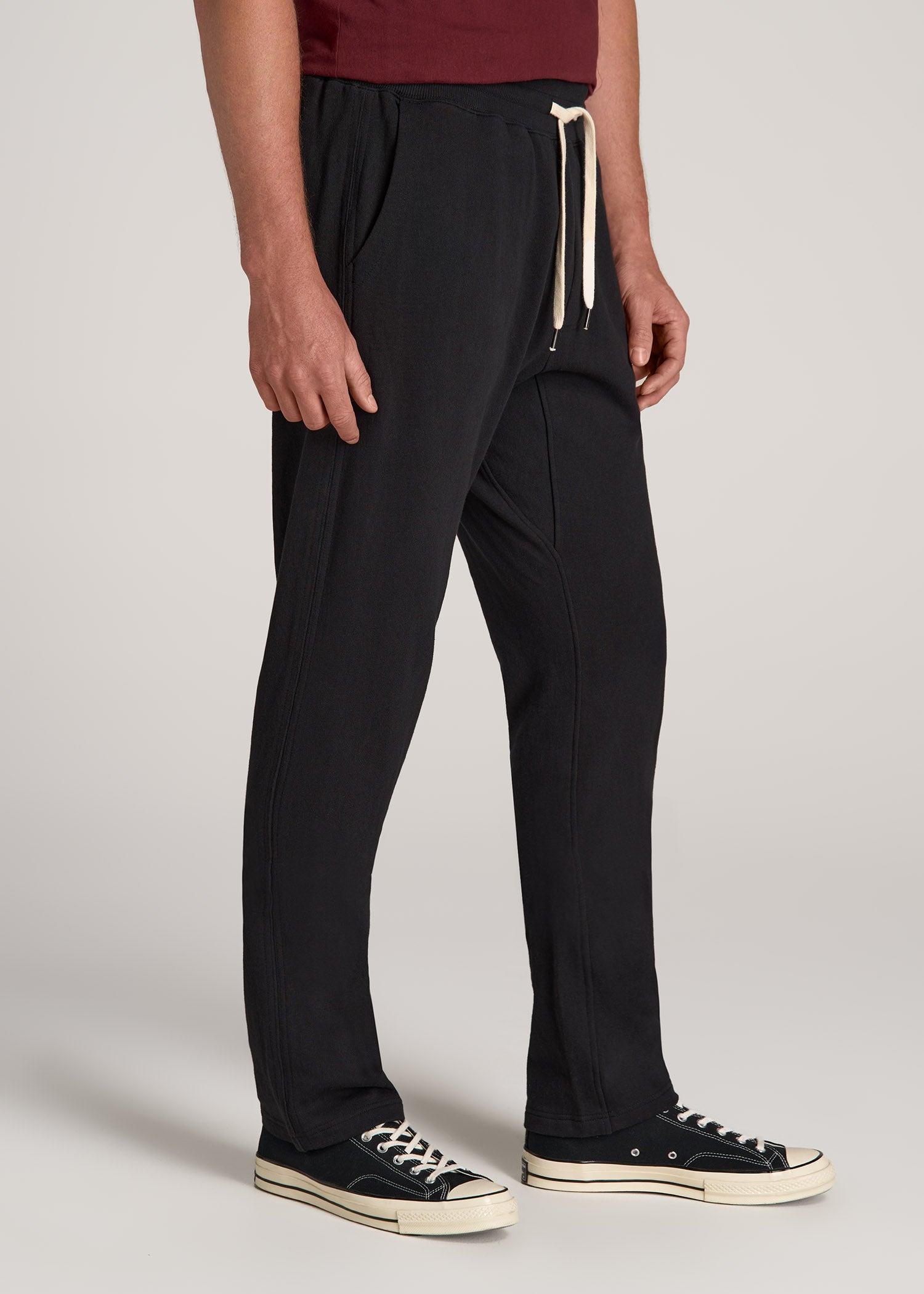 LJ&S Brushed Terrycloth Sweatpants for Tall Men in Vintage Black Product Image