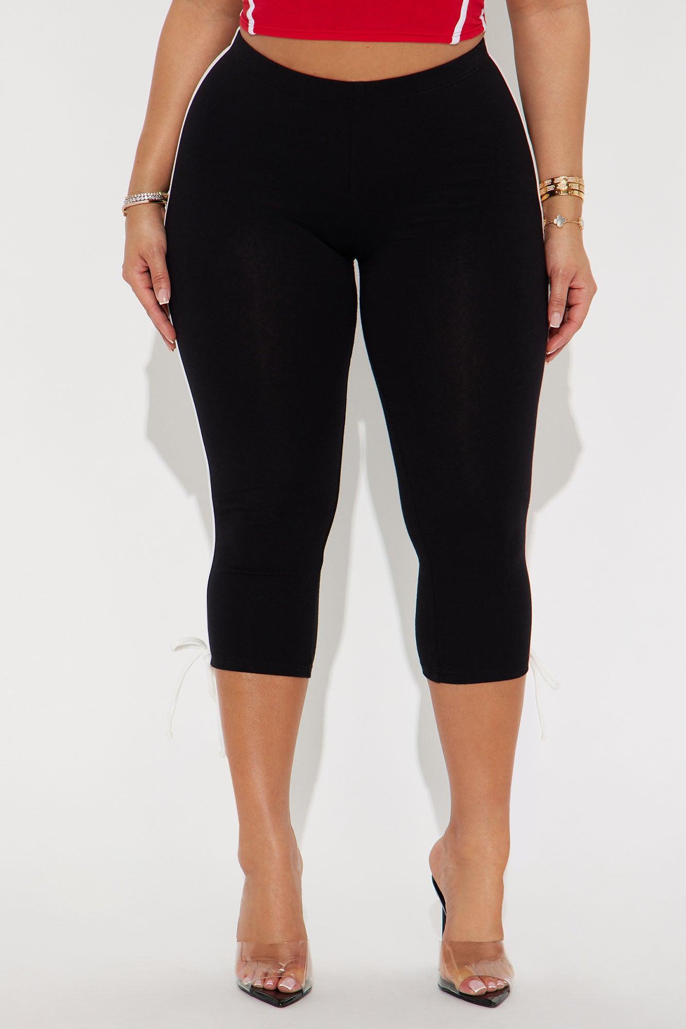 Lana Striped Capri Legging - Black/White Product Image