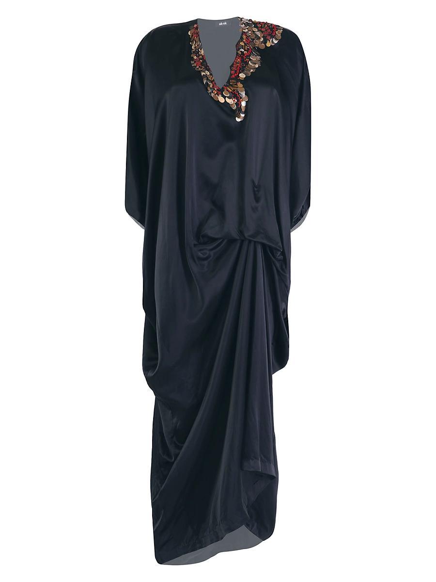 Womens Embellished Silk Caftan Product Image