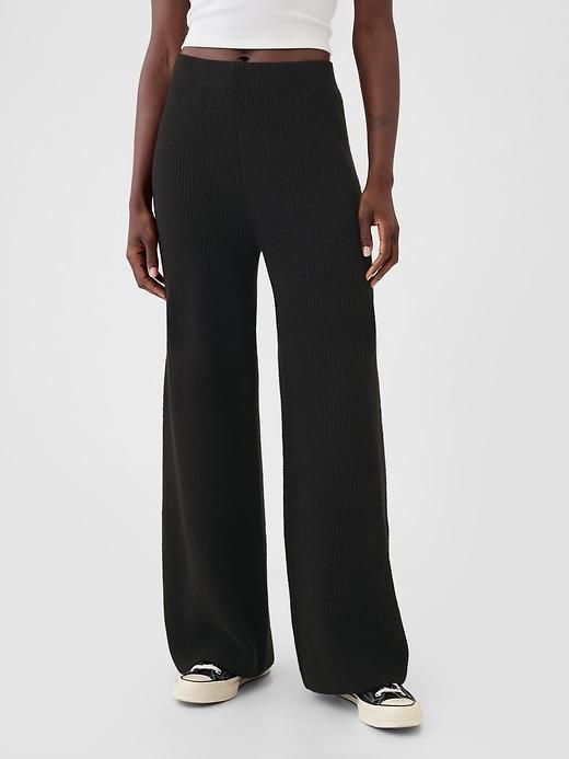 CashSoft Shaker-Stitch Sweater Pants Product Image