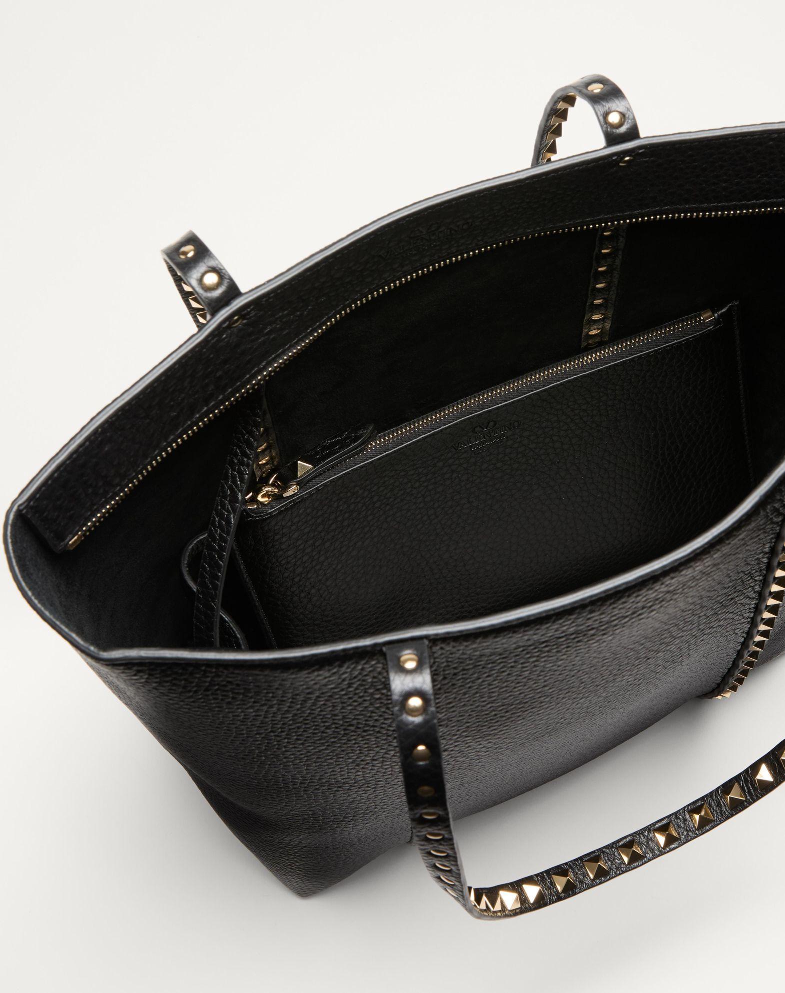 Valentino Garavani Rockstud Shopping Bag In Grainy Calfskin Product Image