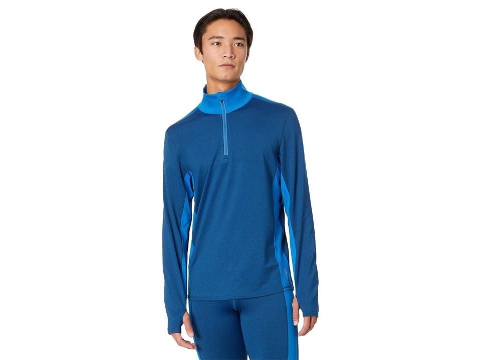 Hot Chillys Micro Elite Chamois Color-Block Zip-T Granite) Men's Clothing Product Image