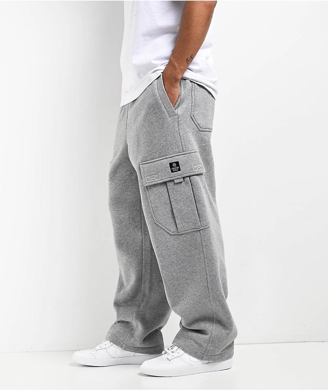 Ninth Hall Fundamentals Stash Grey Baggy Cargo Sweatpants Product Image