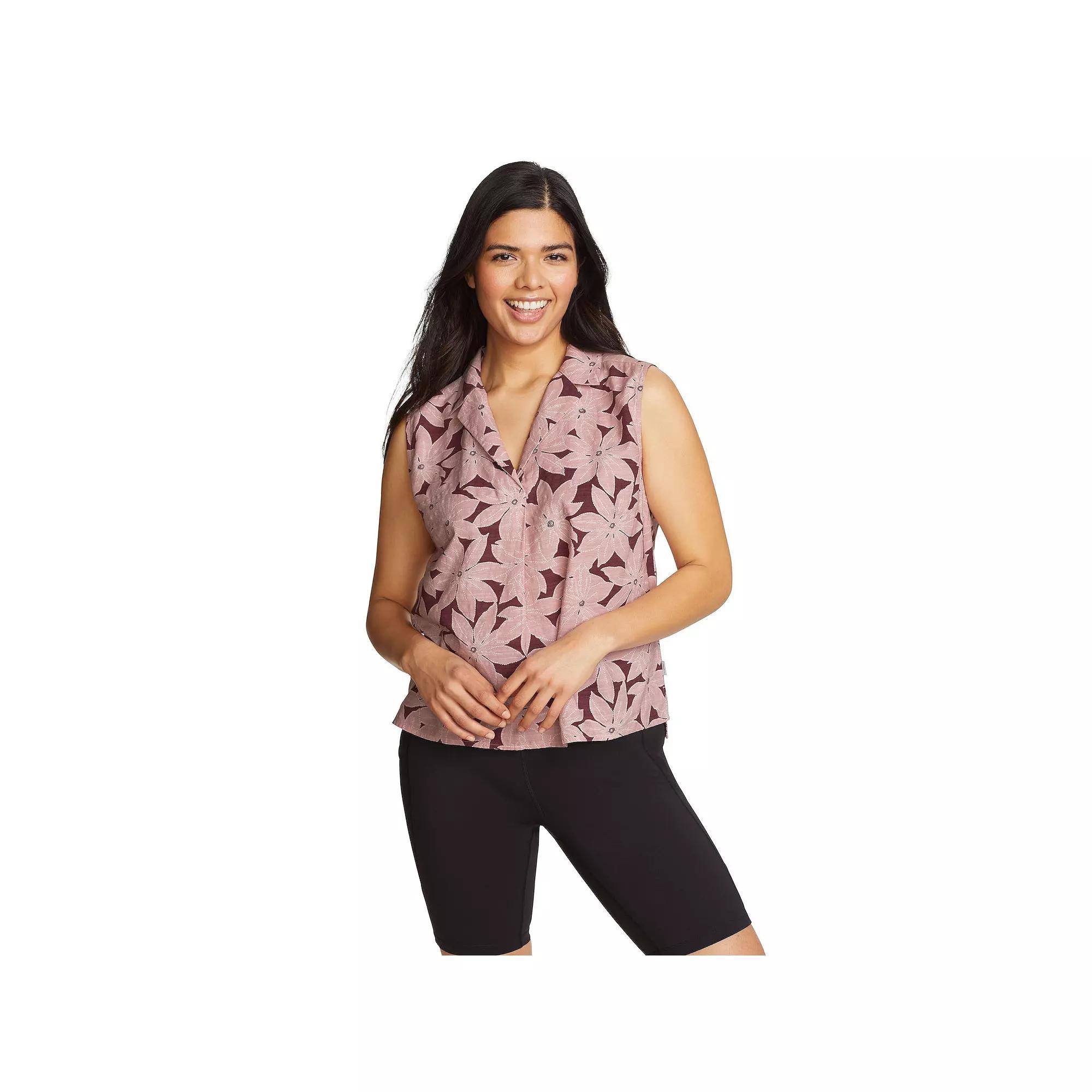 Women's Eddie Bauer Sleeveless V-Neck Collar Baja Shirt, Size: Large, Purple Product Image
